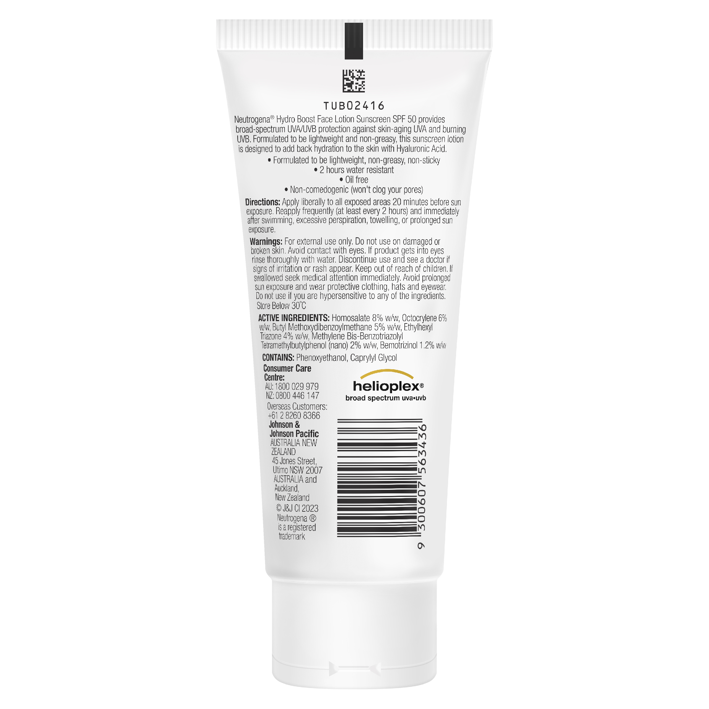 NEUTROGENA HYDRO BOOST FACE LOTION SUNSCREEN SPF50+ 85ML - Image 2