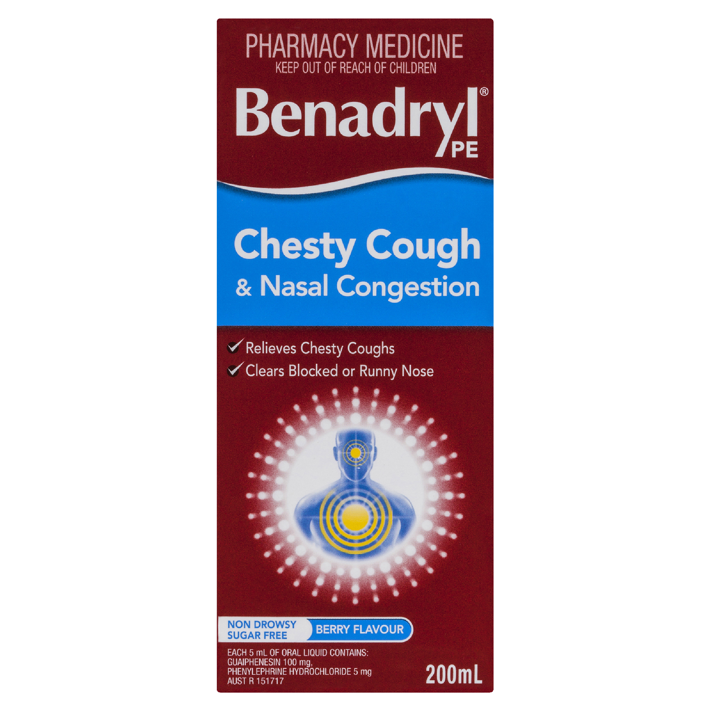 BENADRYL PE CHESTY COUGH & NASAL 200ML - Image 2