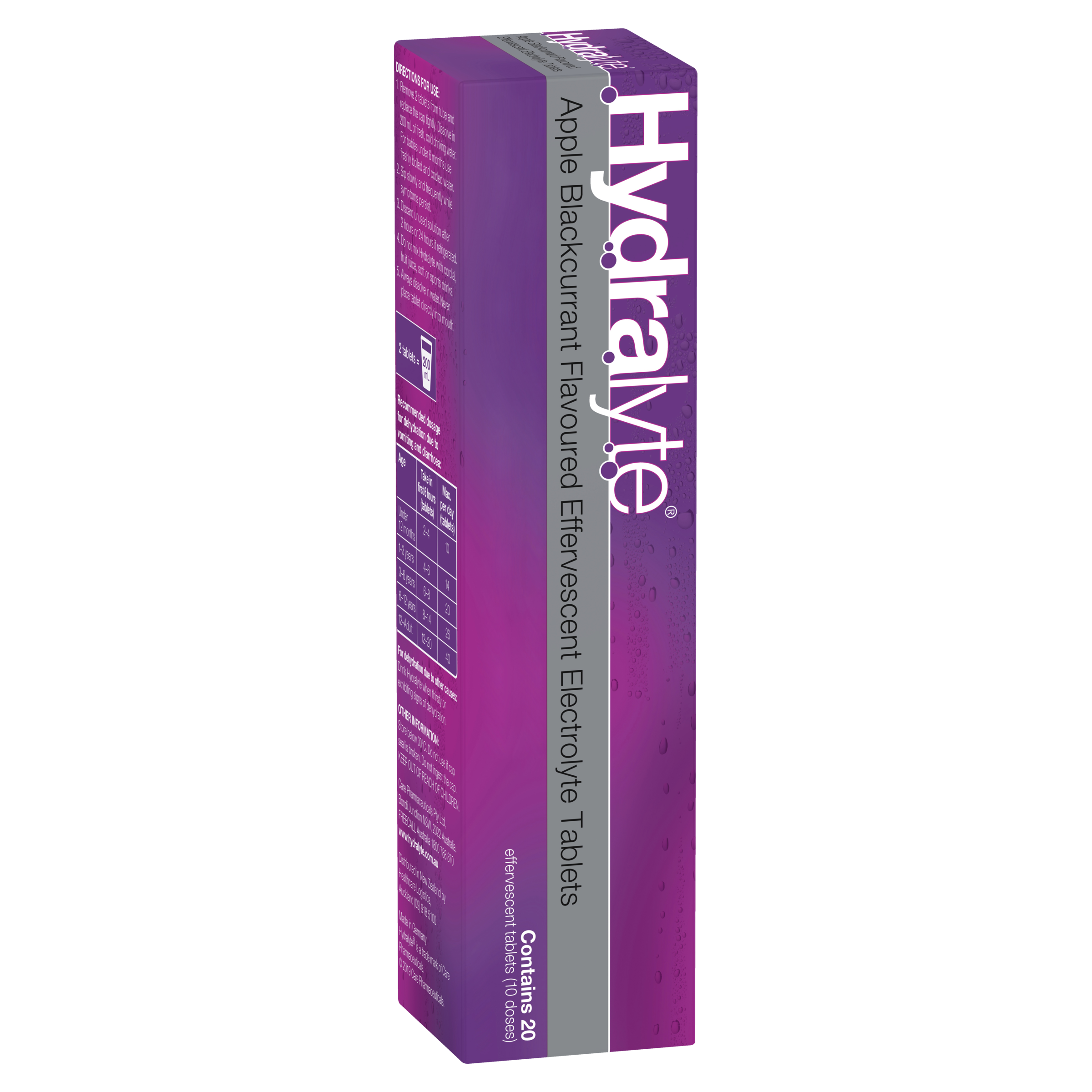 HYDRALYTE EFFERVESCENT APPLE BLACKCURRANT 20 TABLETS - Image 8