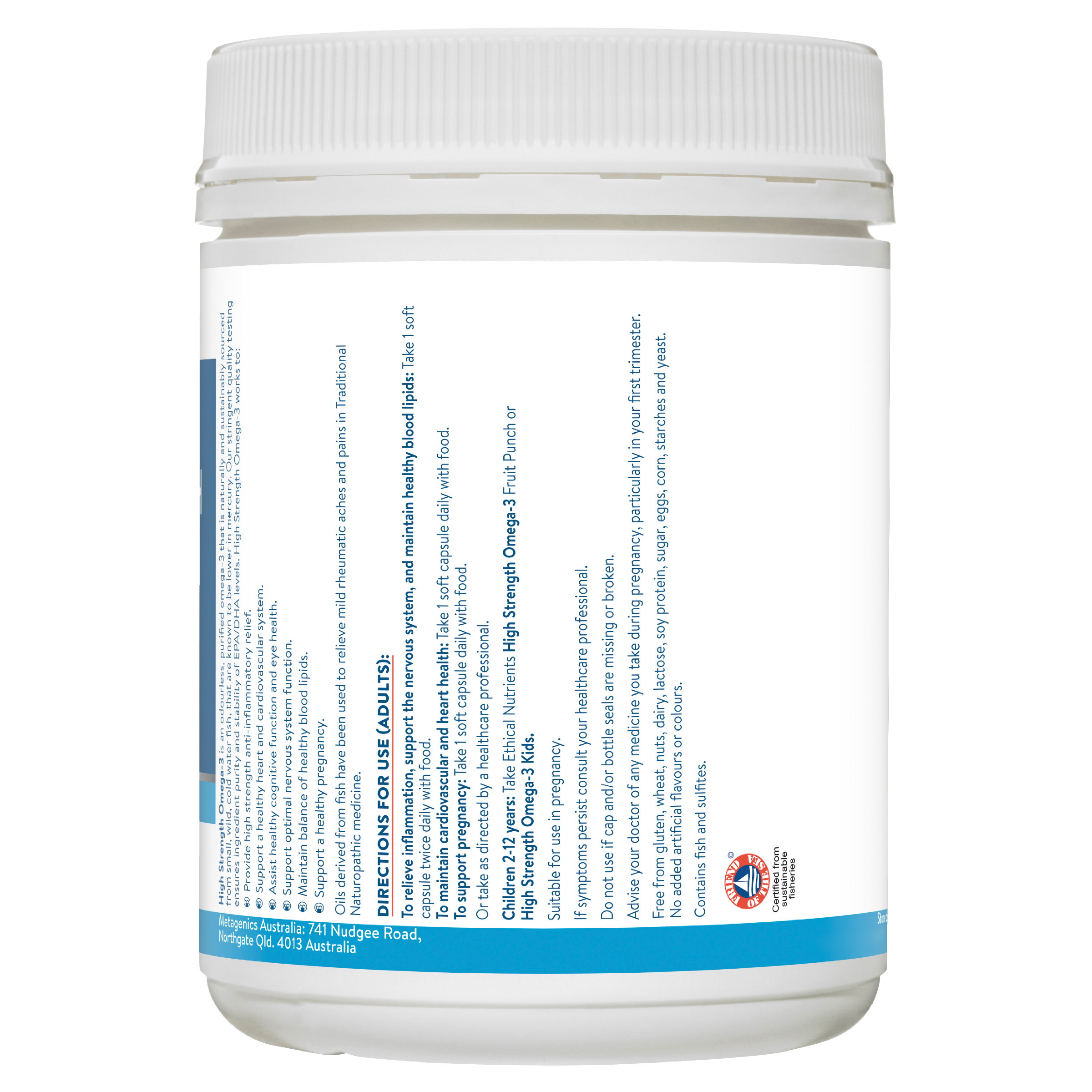ETHICAL NUTRIENTS HIGH STRENGTH OMEGA-3 CAPSULES 220 CAPSULES - Image 2