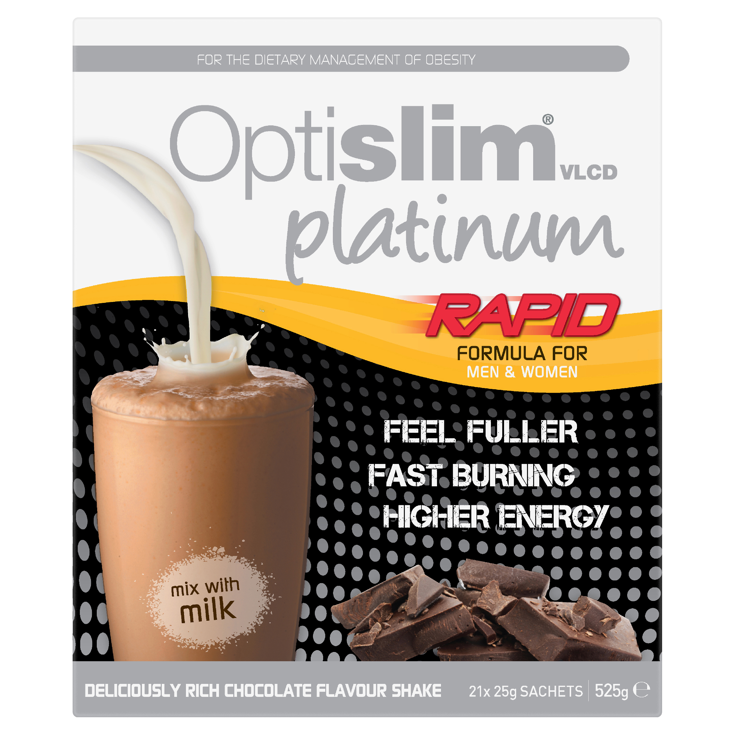 OPTISLIM VLCD PLATINUM SHAKE CHOCOLATE 25G 21 PACK - Image 6