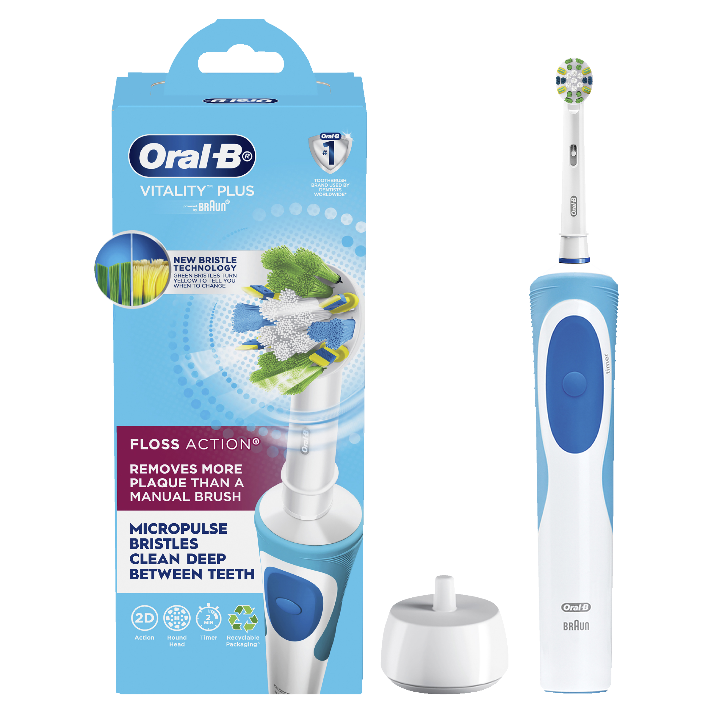ORAL-B VITALITY+ POWER BRUSH MICROPULSE FLOSS ACTION 1 PACK - Image 11