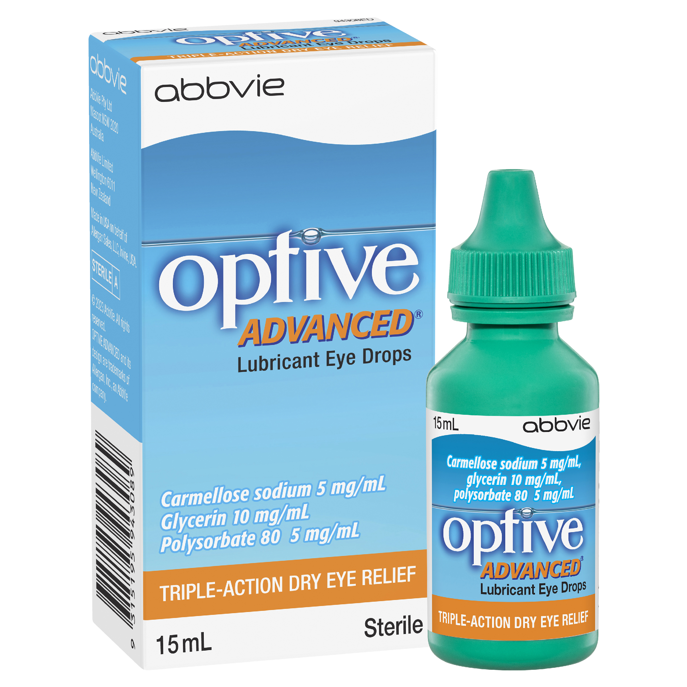 OPTIVE ADVANCED LUBRICANT EYE DROPS 15ML - Image 8