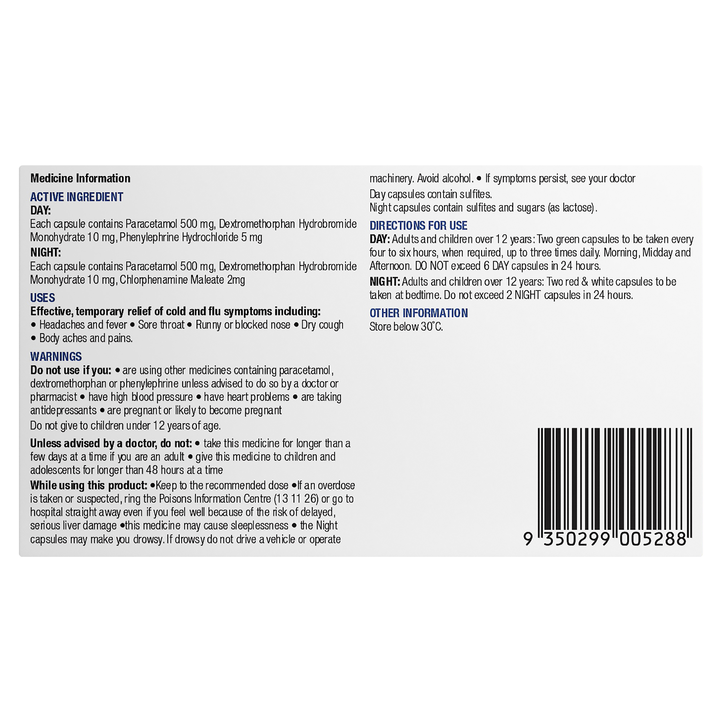 CHEMISTS OWN COUGH, COLD & FLU DAY/NIGHT PE 48 CAPLETS - Image 3