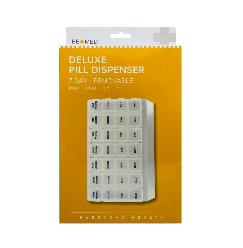 BE+MED DELUXE PILL DISPENSER 7 DAYS 4 DOSES/DAY 1 PACK