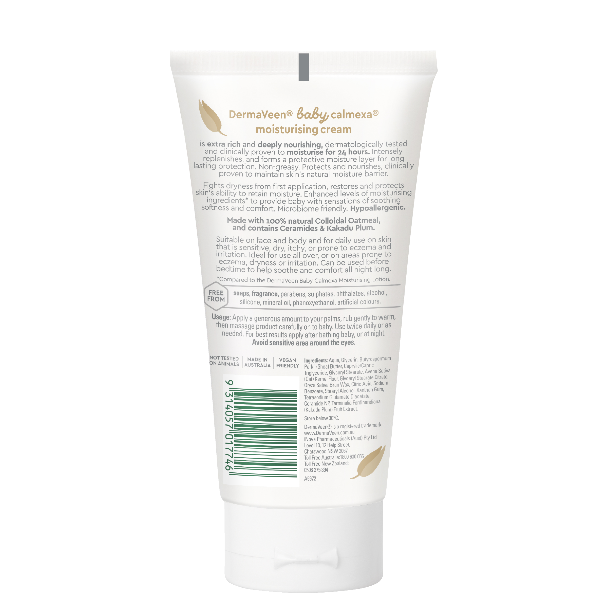 DERMAVEEN BABY CALMEXA EXTRA RICH MOISTURISING CREAM 150G - Image 2