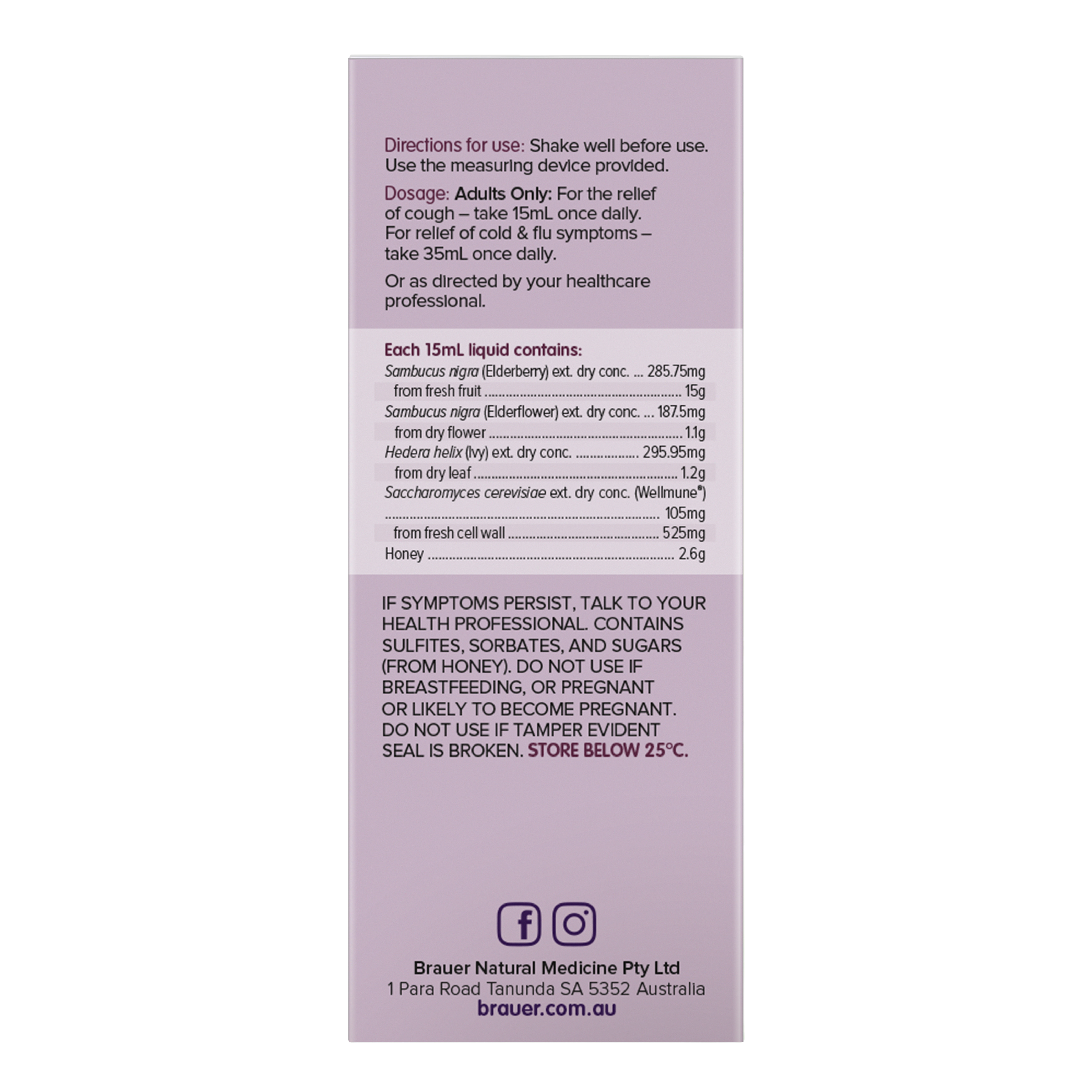 BRAUER SAMBUCUS COLD & FLU FORTE ADULT LIQUID 200ML - Image 4