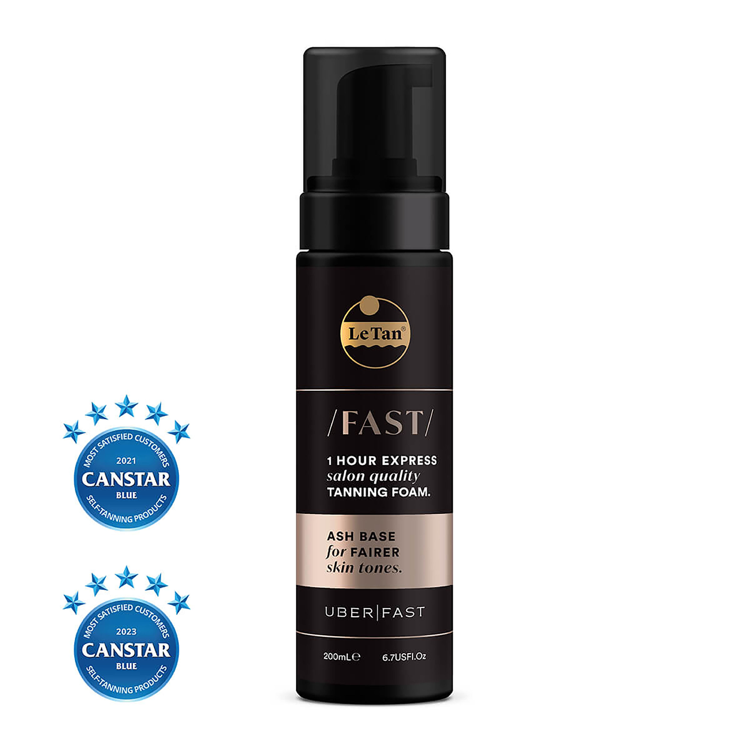 LE TAN FAST TANNING FOAM 1HR EXPRESS ASH FAIR SKIN 200ML - Image 4