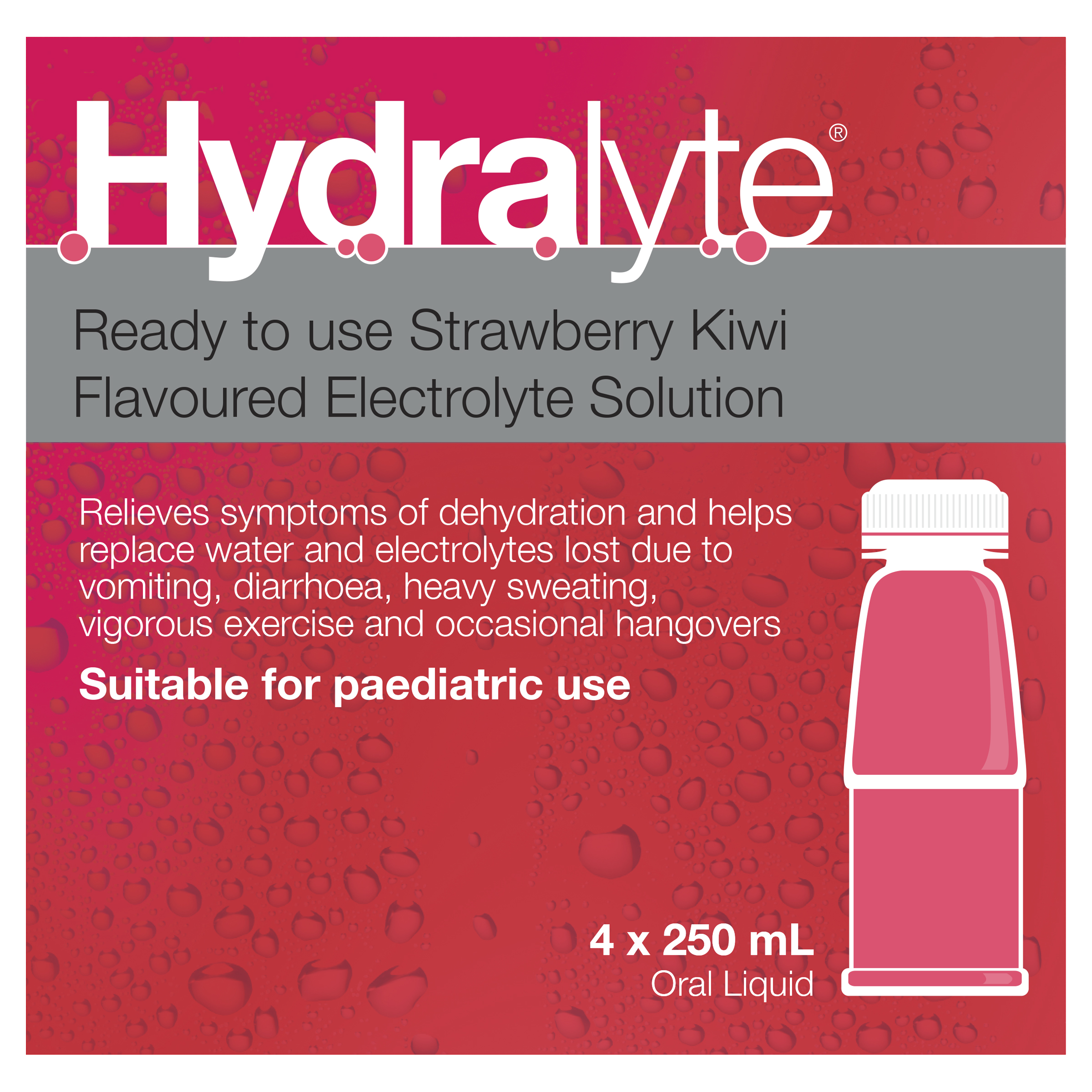 HYDRALYTE LIQUID STRAWBERRY KIWI READY TO DRINK 250ML 4 PACK - Image 5