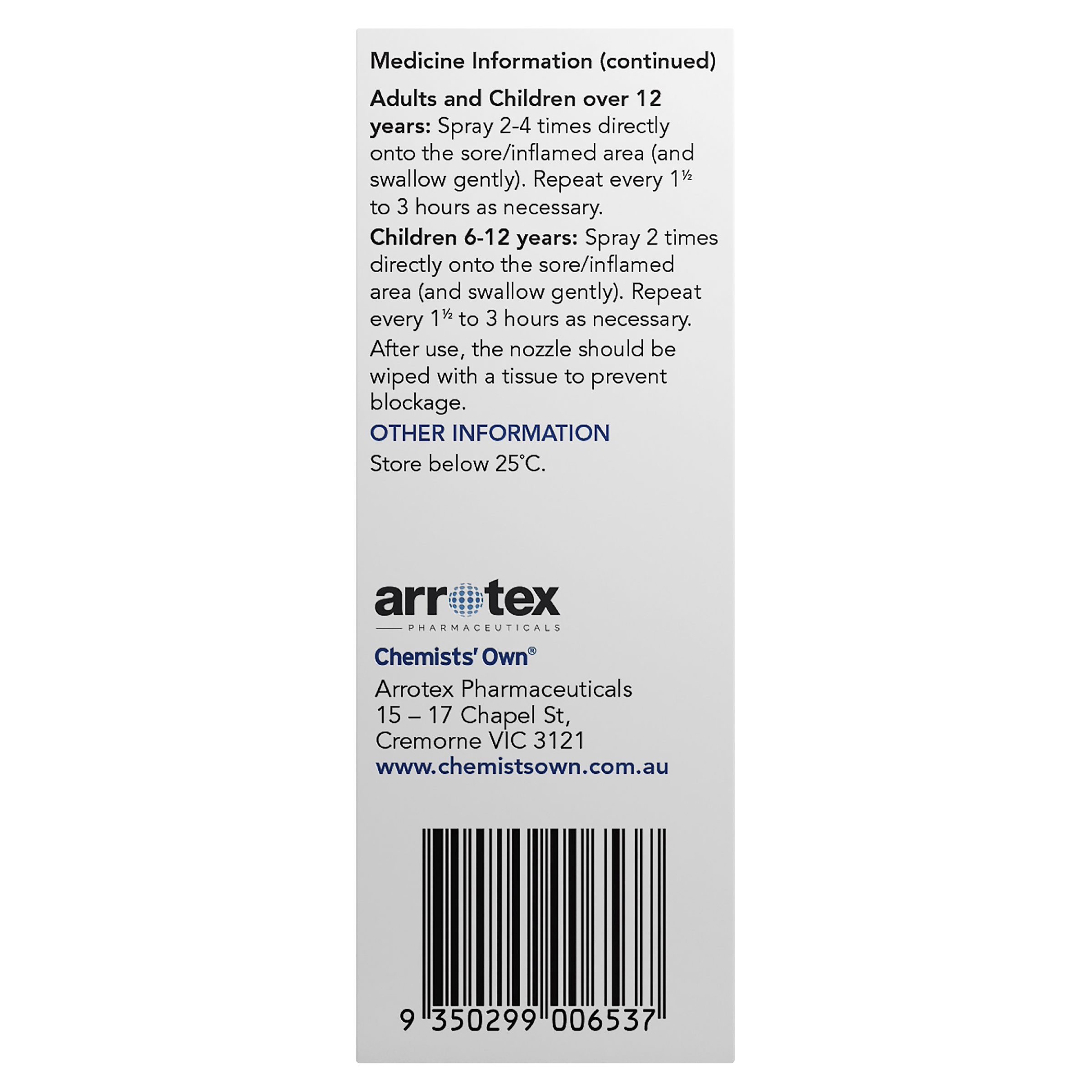 CHEMISTS OWN SORE THROAT SPRAY FORTE 30ML - Image 3