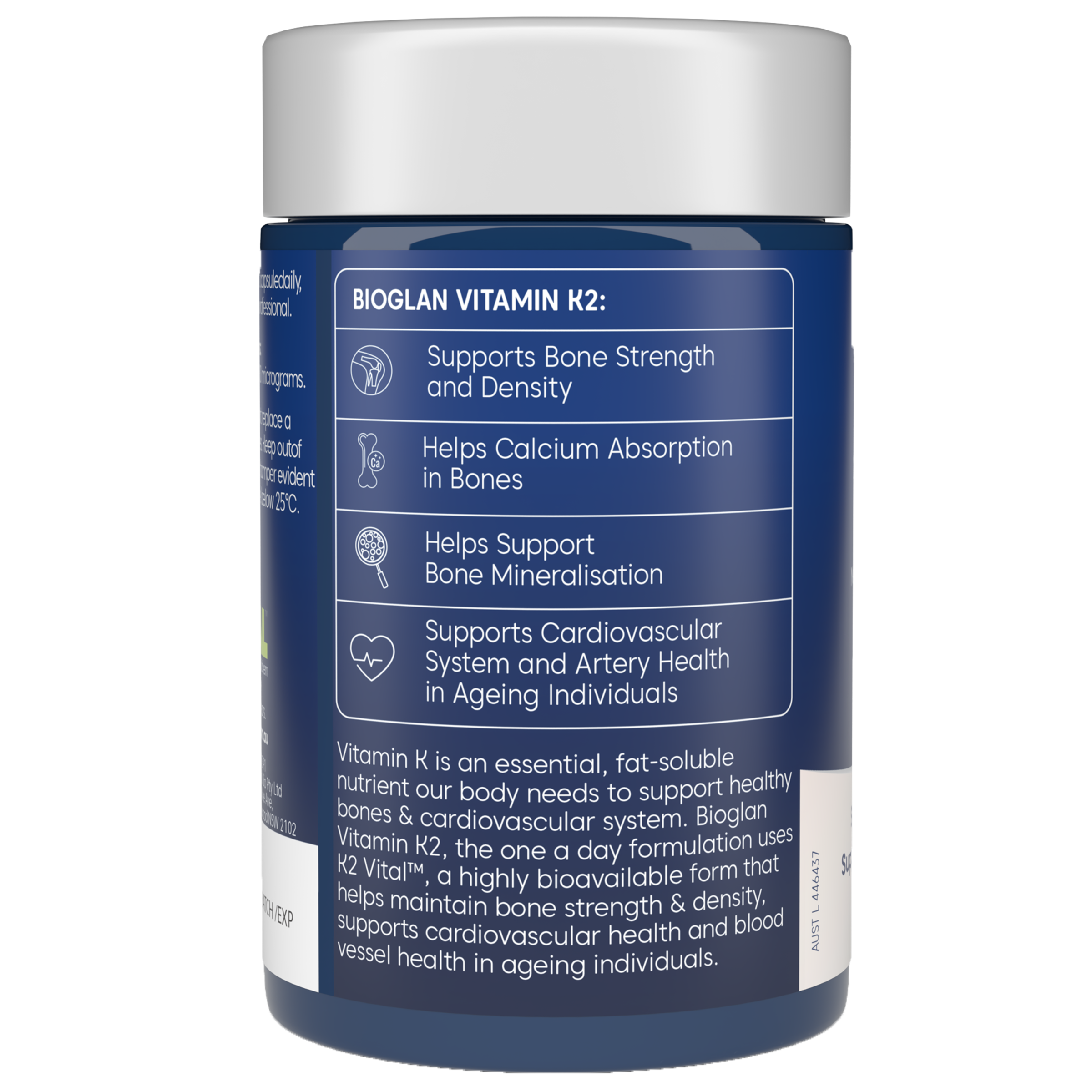 BIOGLAN VITAMIN K2 ONE-A-DAY 60 TABLETS - Image 2