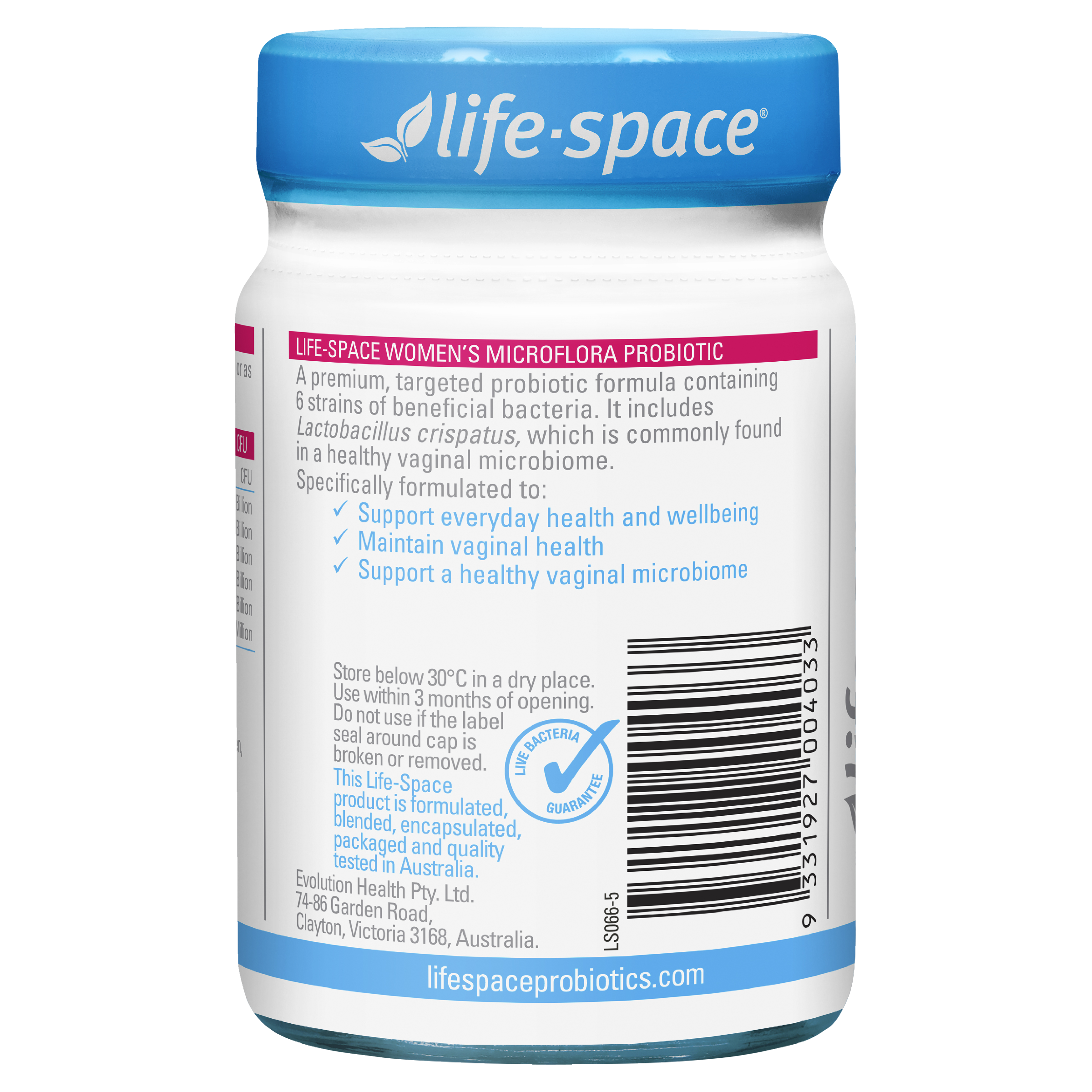 LIFE SPACE WOMENS MICROFLORA PROBIOTIC 60 CAPSULES - Image 2