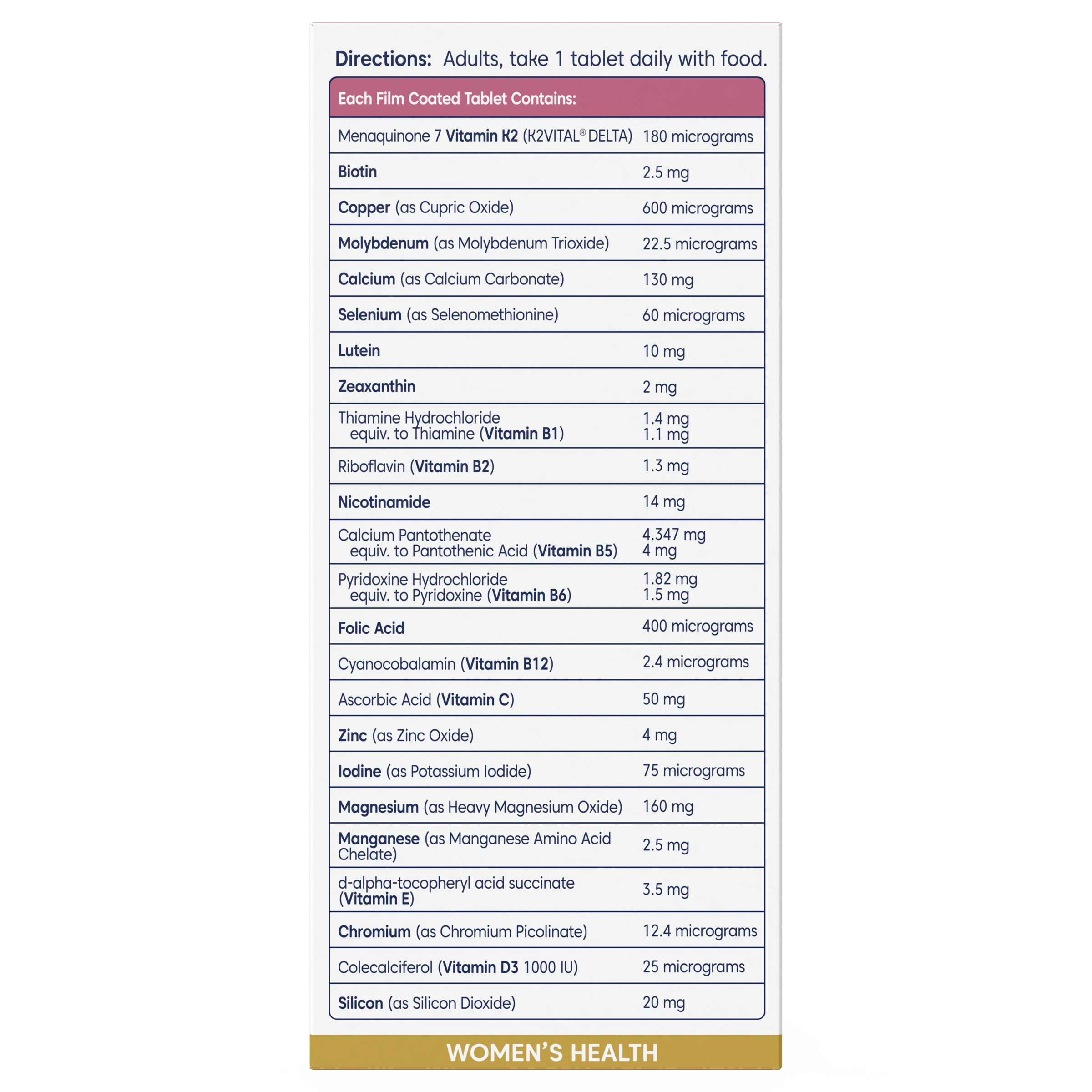 BIOGLAN PLATINUM WOMEN'S 60+ MULTIVITAMIN 60 TABLETS - Image 2