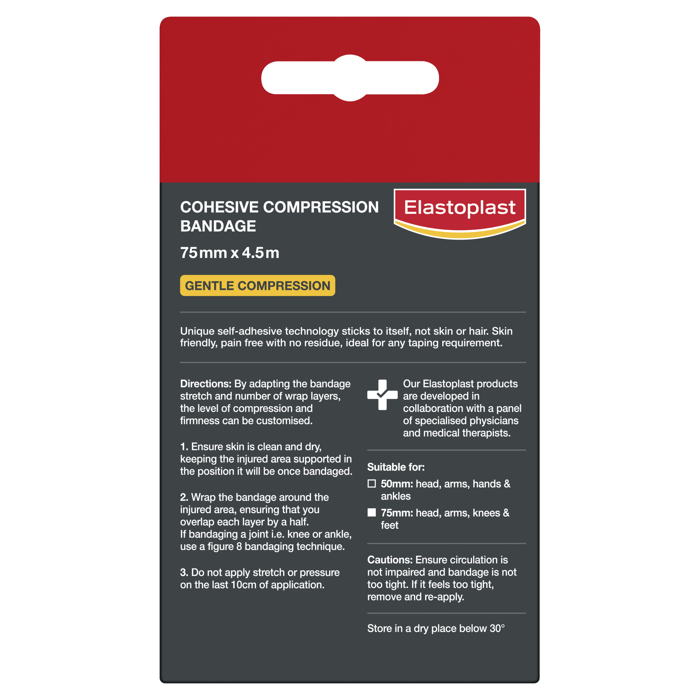 ELASTOPLAST SPORT COHESIVE BANDAGE 7.5CM X 4.5M - Image 2
