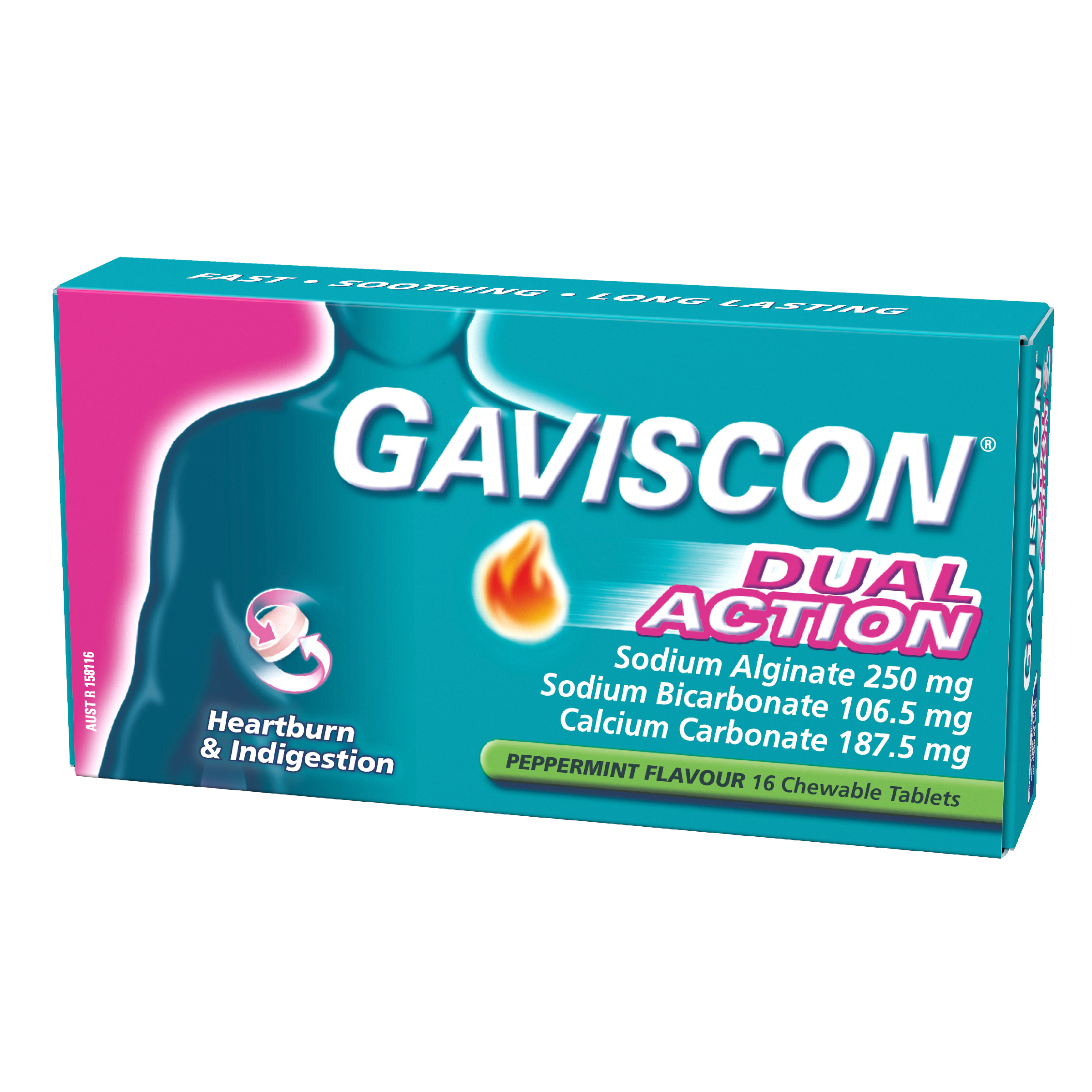 GAVISCON DUAL ACTION PEPPERMINT 16 TABLETS - Image 9