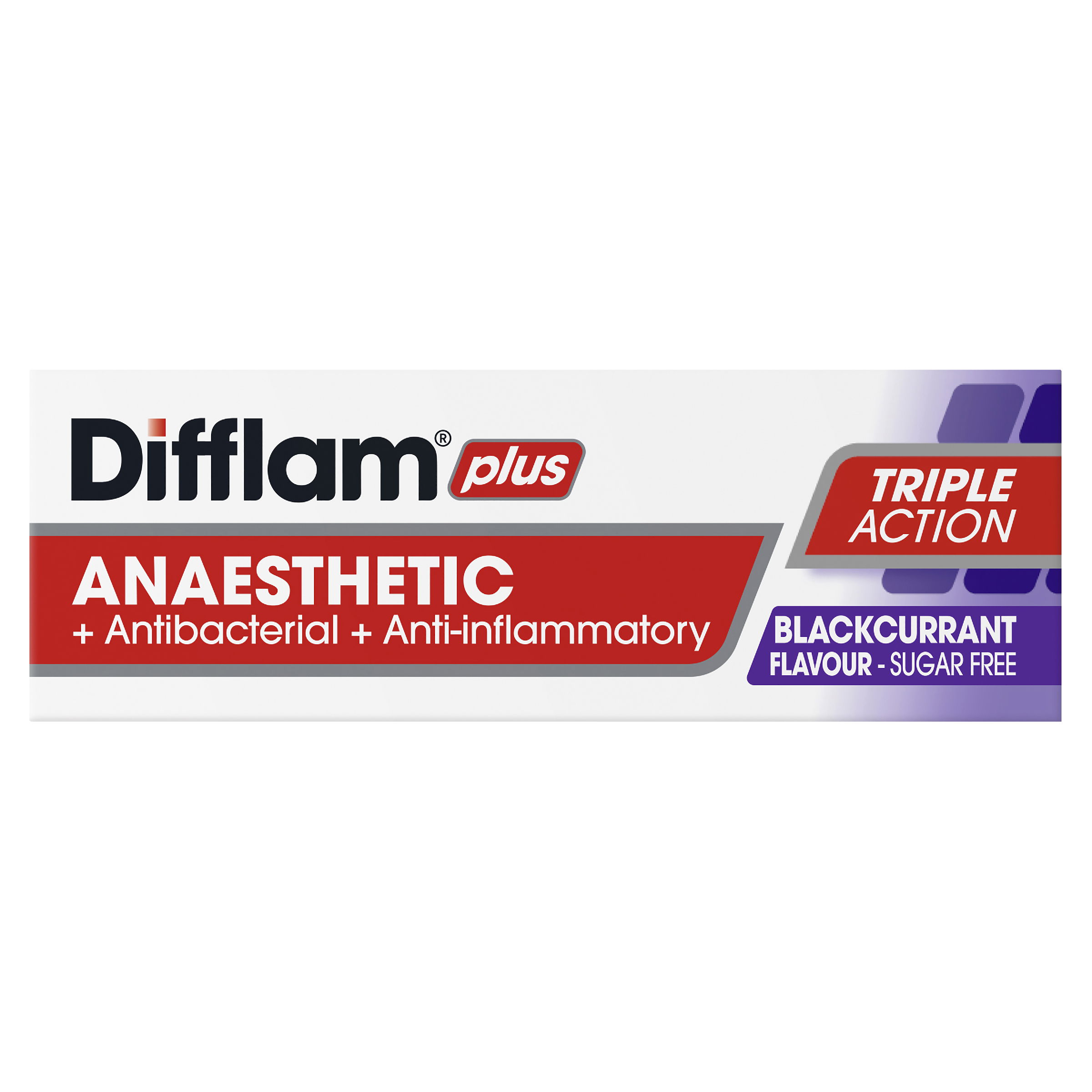 DIFFLAM PLUS ANAESTHETIC BLACKCURRANT SUGAR FREE 16 LOZENGES - Image 3