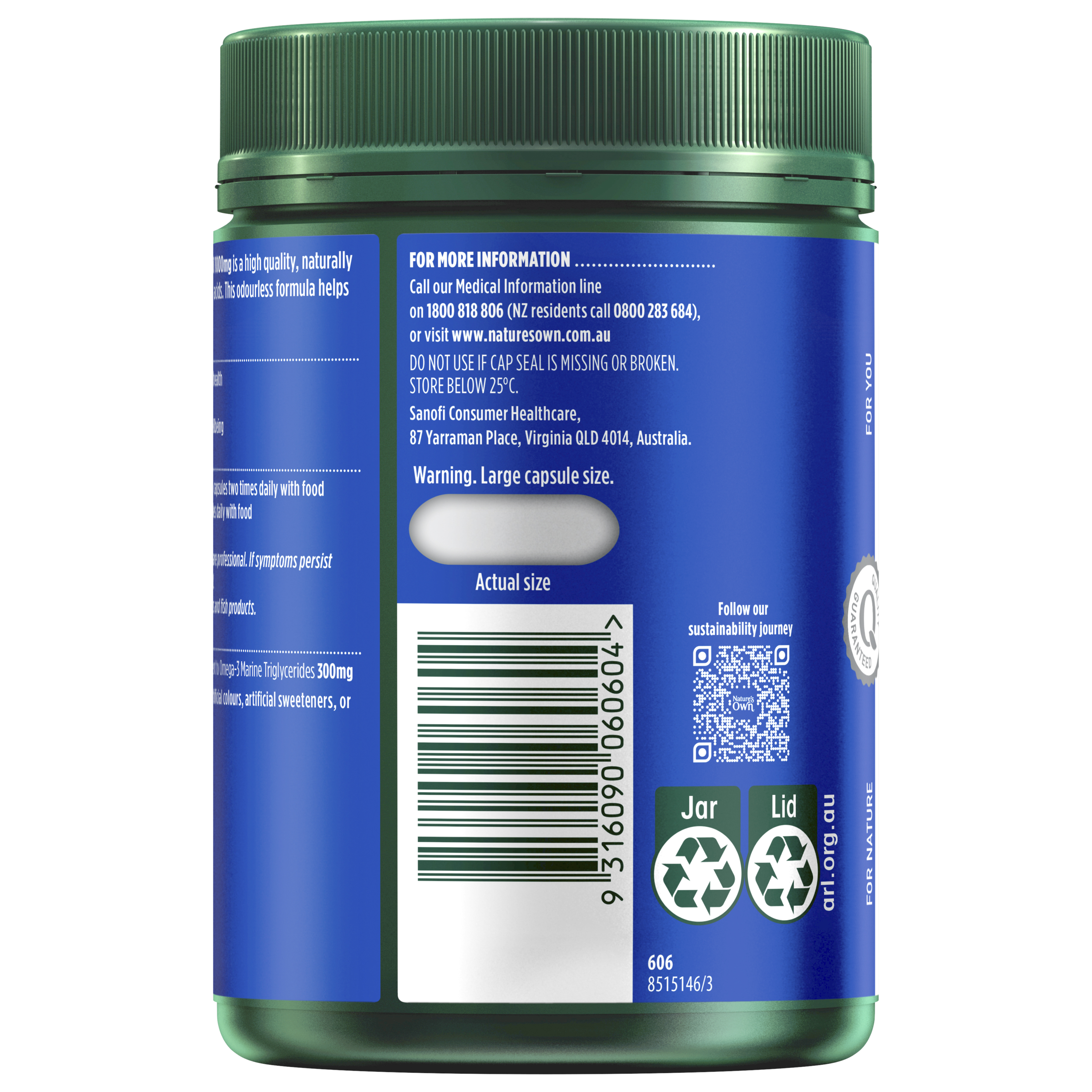 NATURES OWN ODOURLESS FISH OIL 1000MG 200 CAPSULES - Image 4