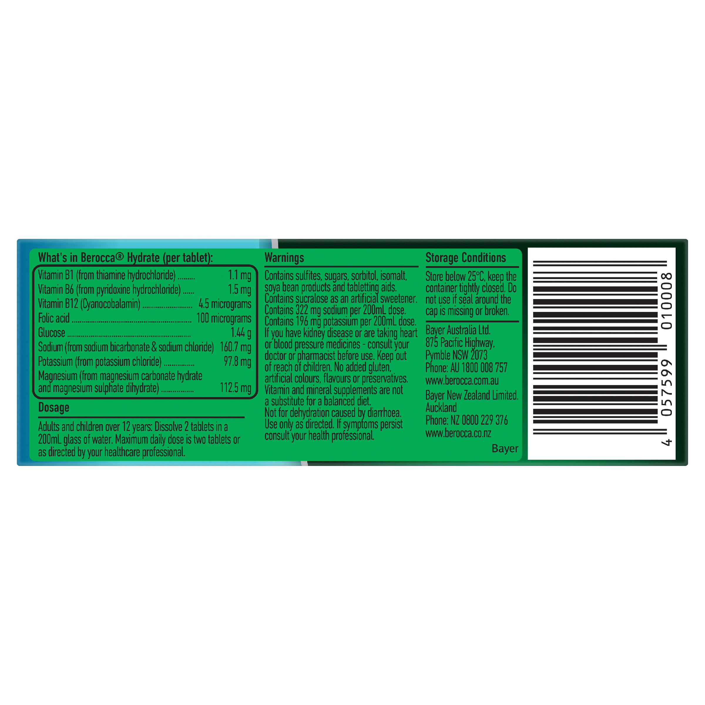 BEROCCA HYDRATE EFFERVESCENT ORANGE 20 TABLETS - Image 7
