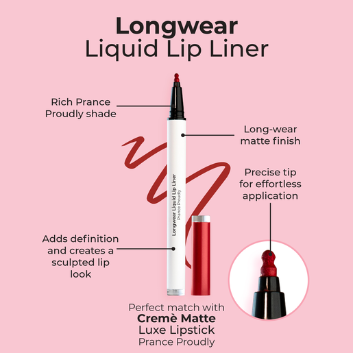 MCO BEAUTY LONGWEAR LIQUID LIP LINER PRANCE PROUDLY 1.2ML - Image 2