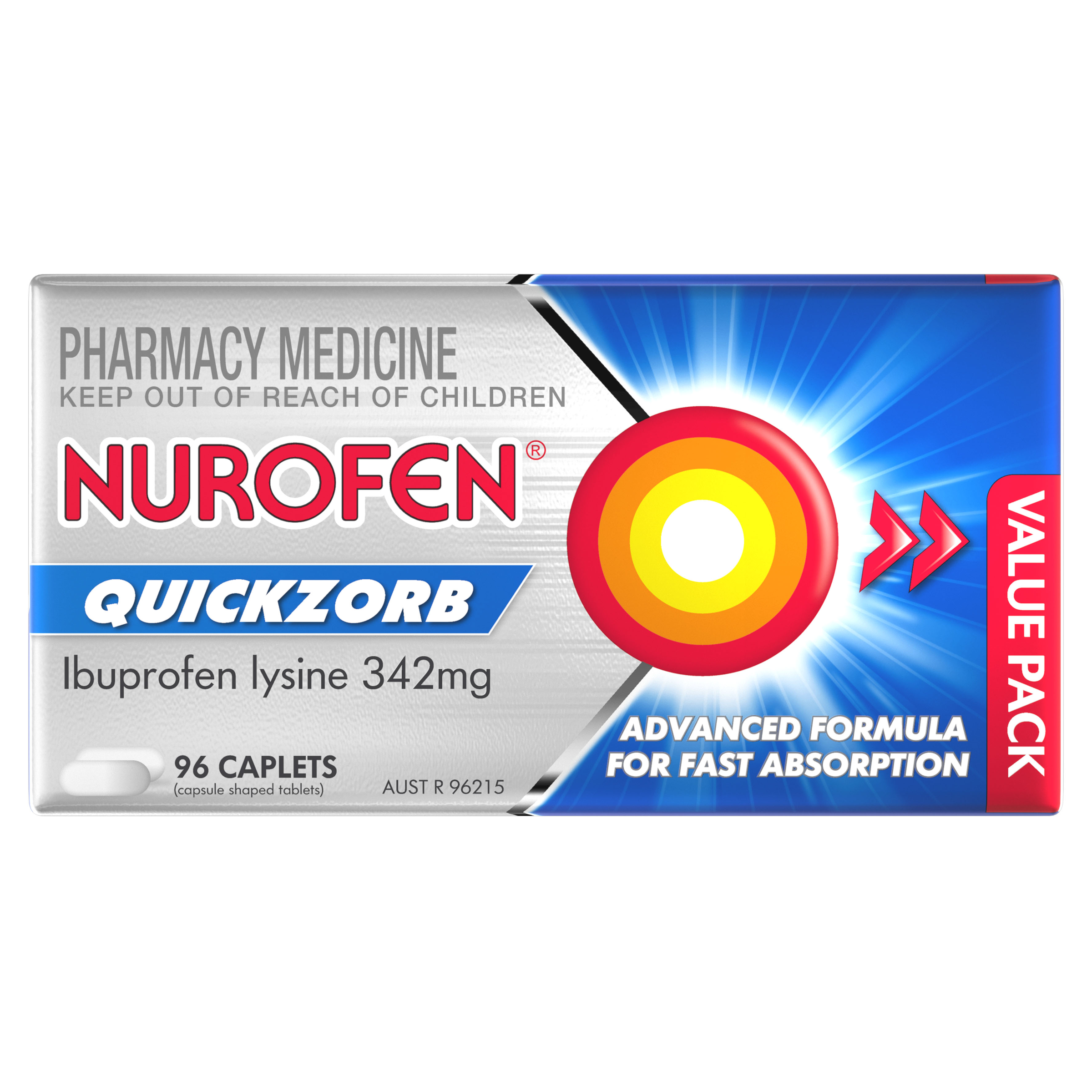 NUROFEN 200MG QUICKZORB 96 CAPLETS - Image 2