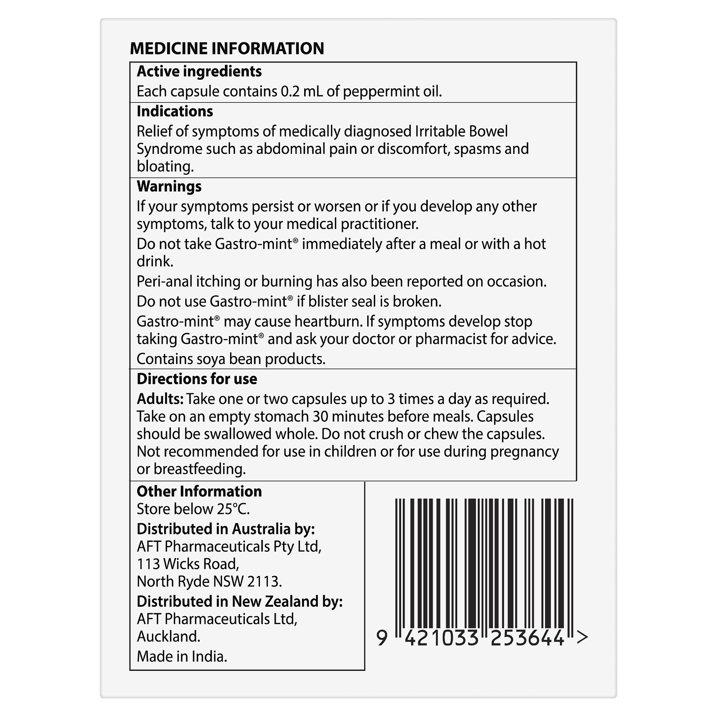 GASTRO-MINT IBS RELIEF 60 CAPSULES - Image 4