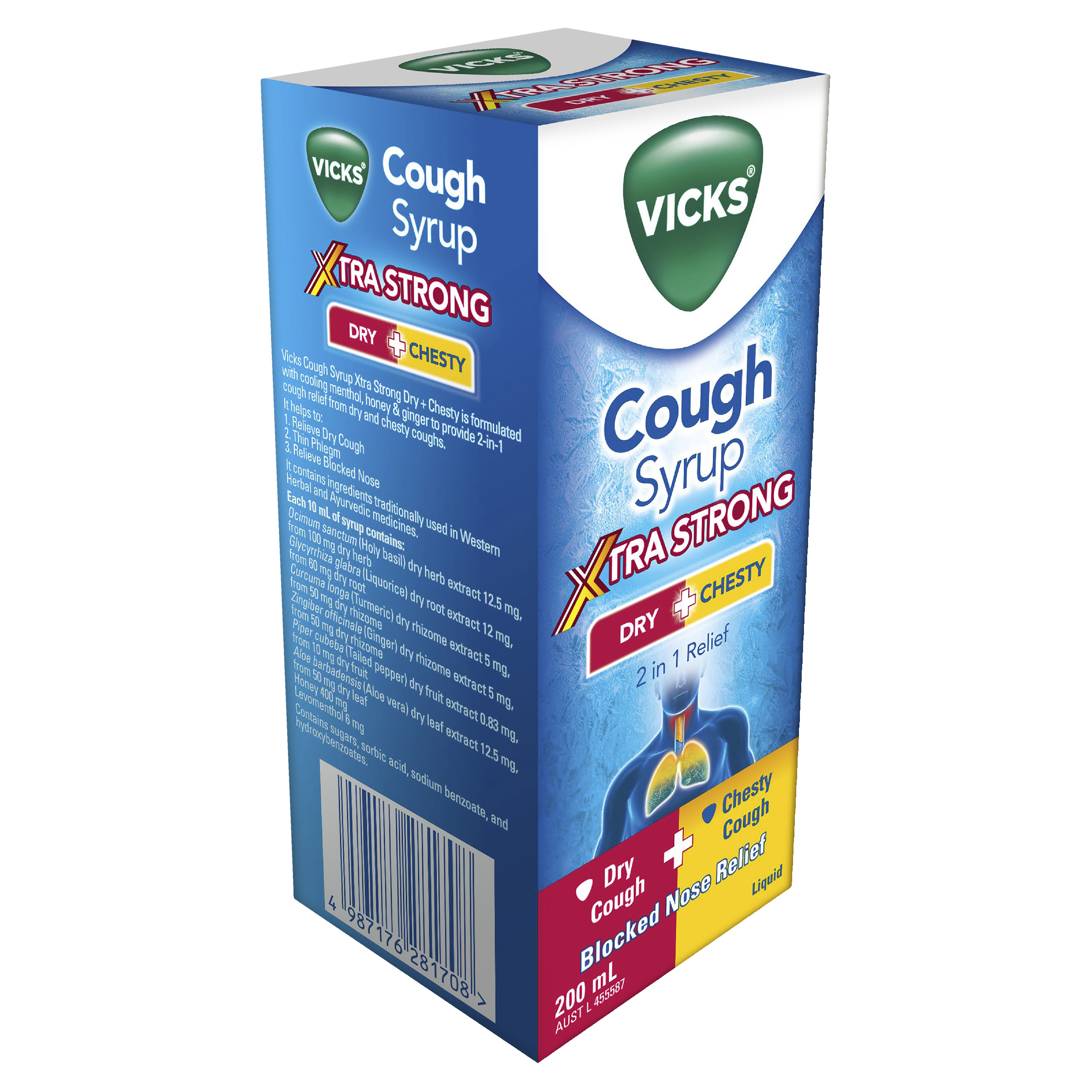 VICKS XTRA STRONG COUGH DRY + CHESTY 200ML LIQUID - Image 2