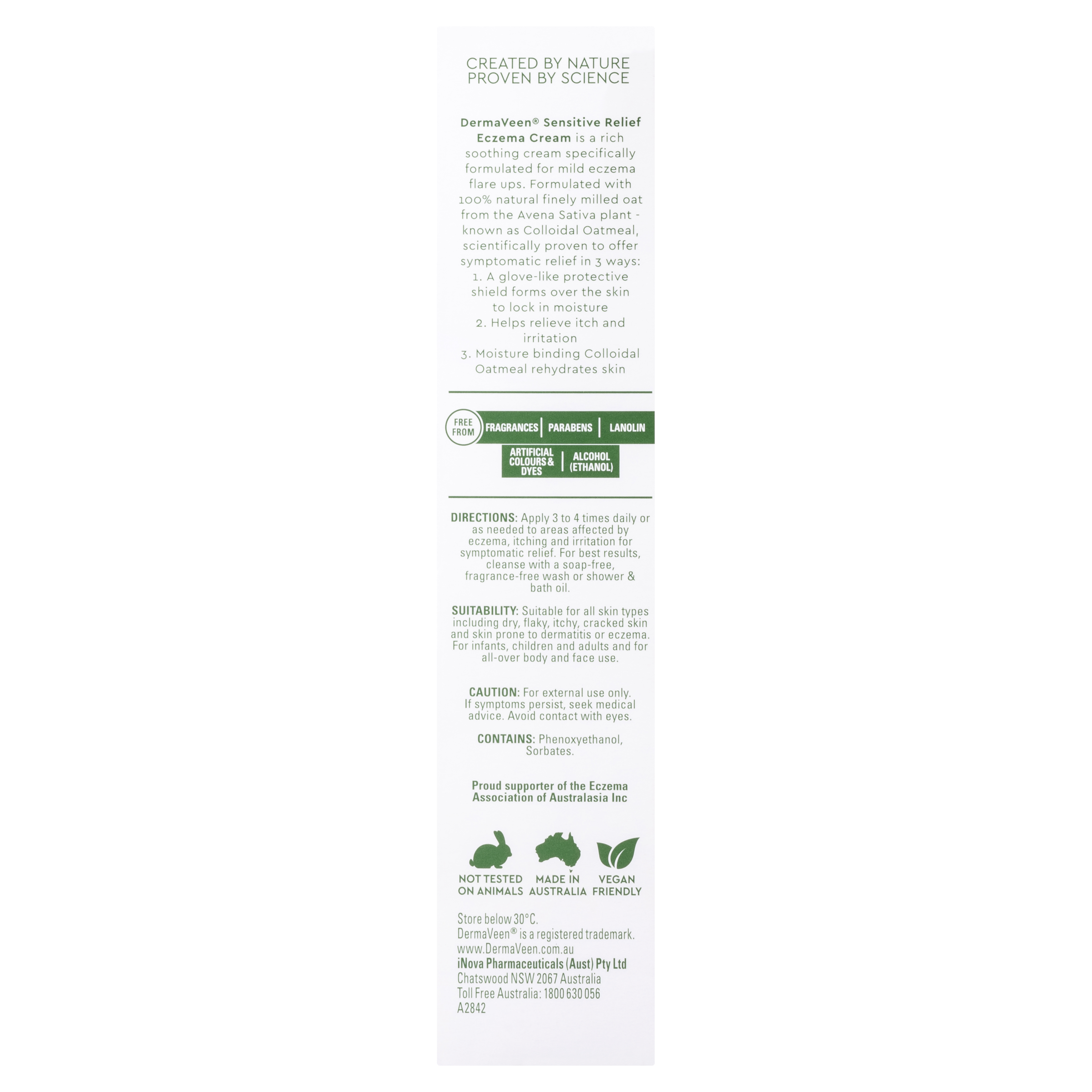 DERMAVEEN ECZEMA SENSITIVE RELIEF CREAM 100ML - Image 3