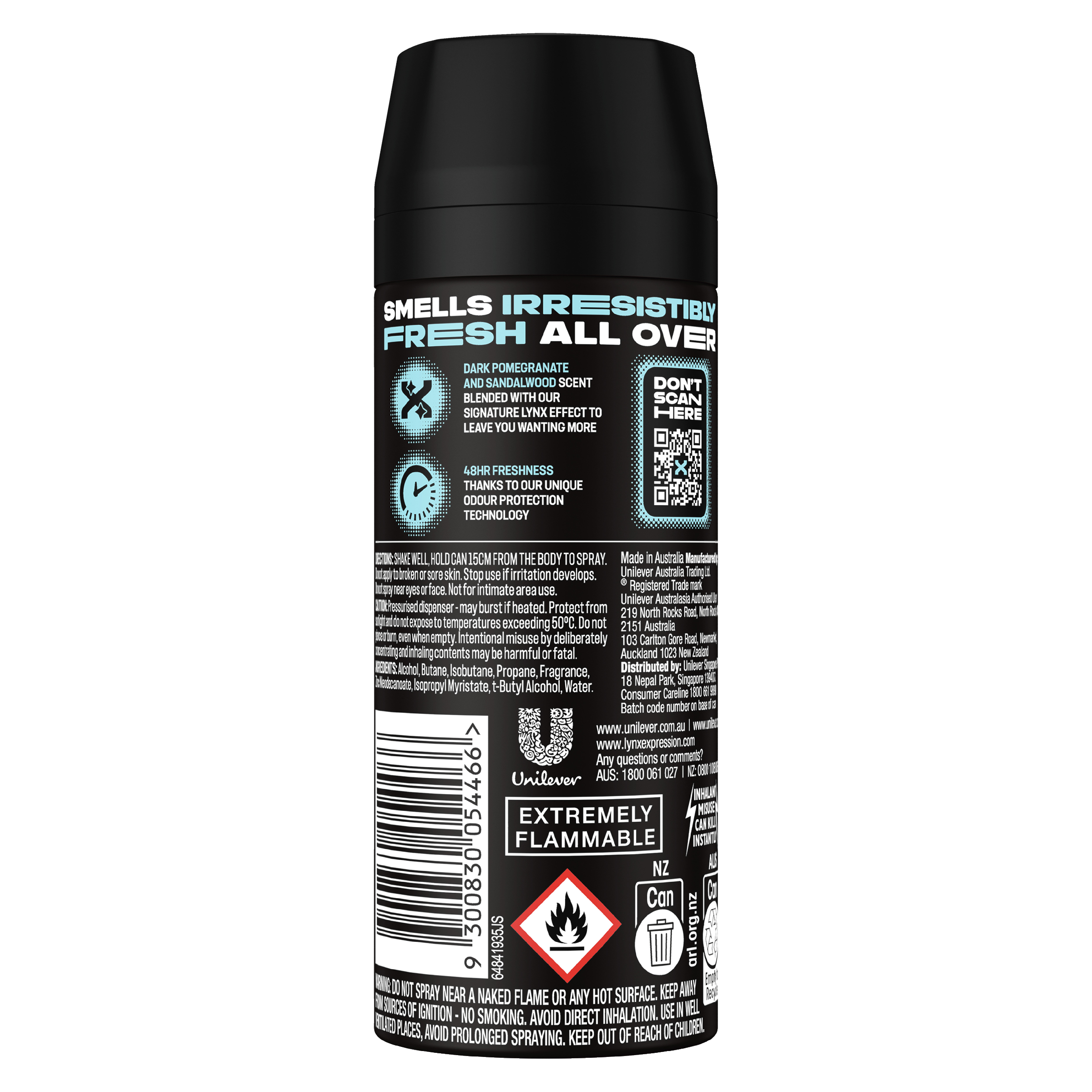 LYNX MEN BODY SPRAY ANARCHY 48HR 165ML - Image 2