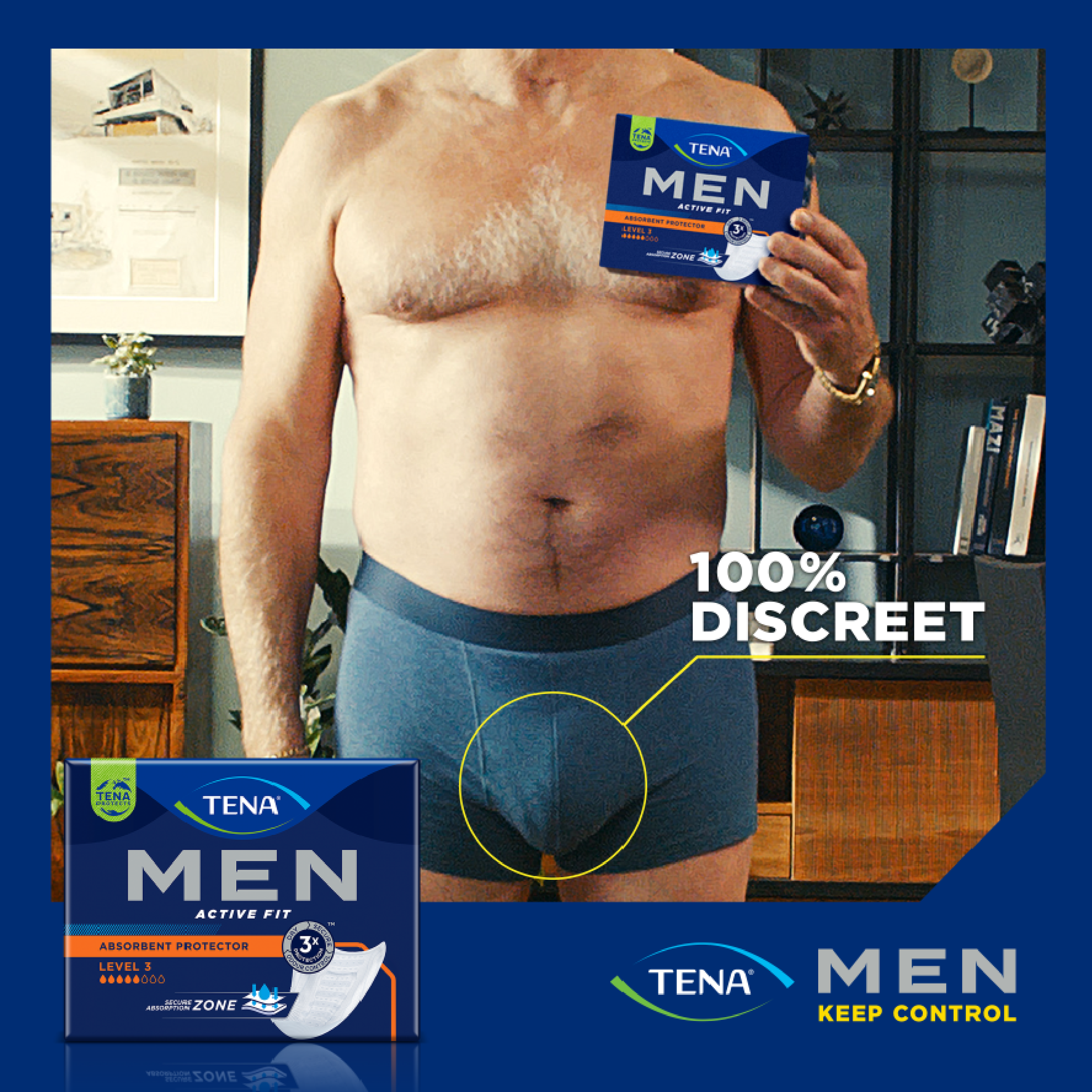 TENA MEN SHIELDS ACTIVE FIT 5D LEVEL 3 8 PACK - Image 6