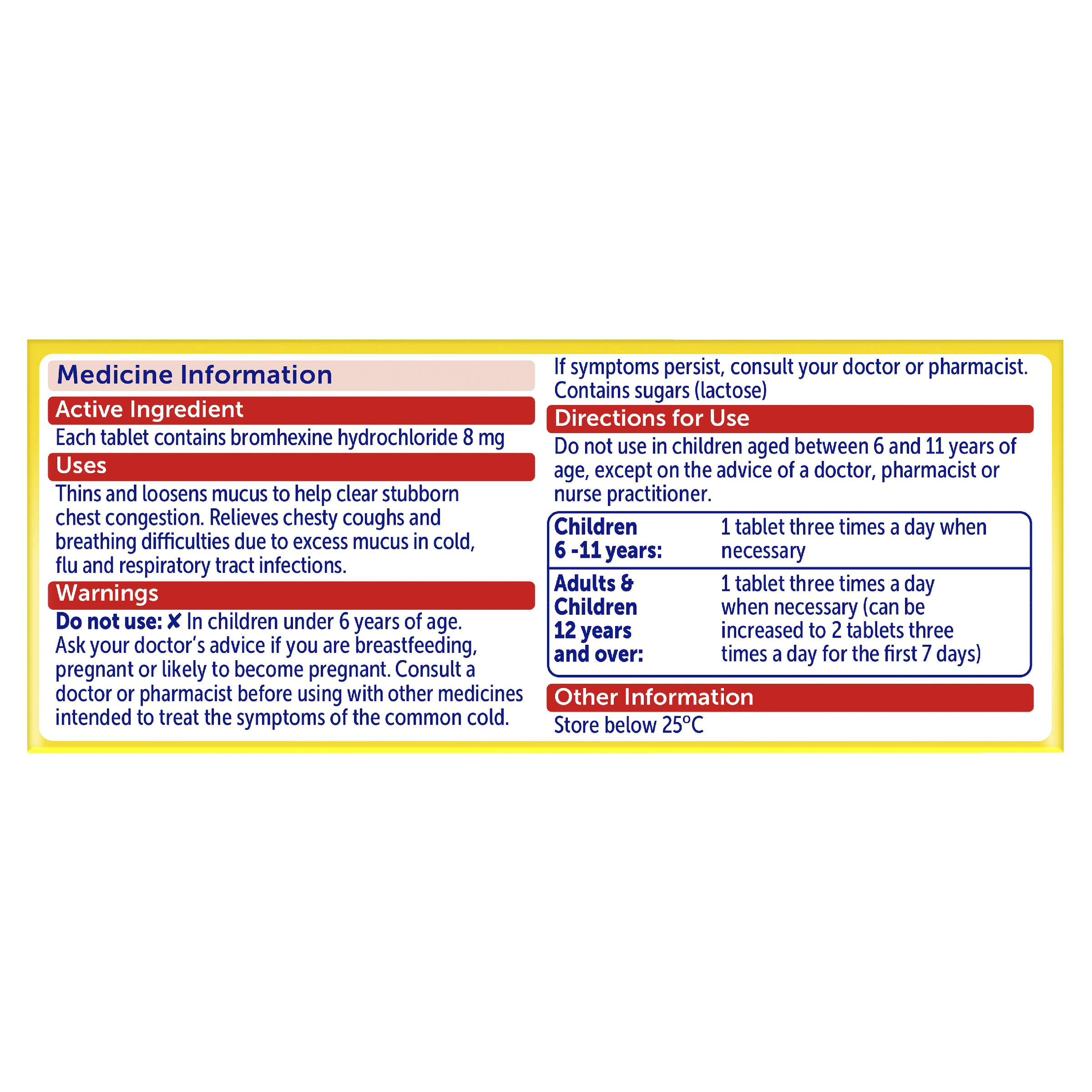 BISOLVON CHESTY FORTE 8MG 30 TABLETS - Image 2