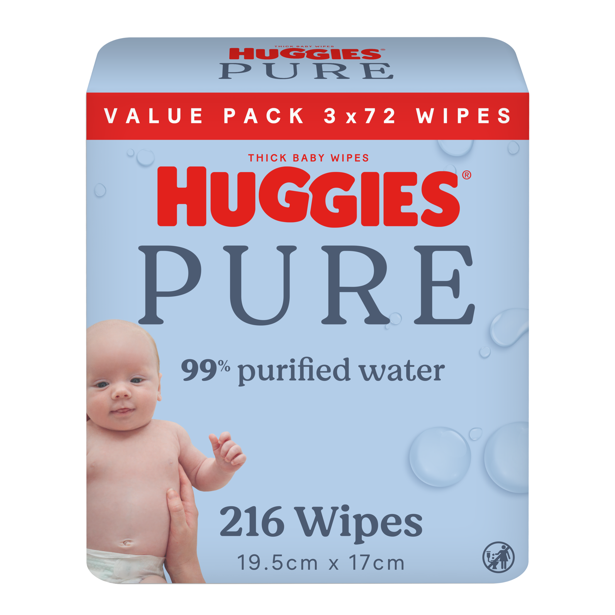 HUGGIES 99% PURIFIED WATER BABY WIPES VALUE 216 PACK - Image 11