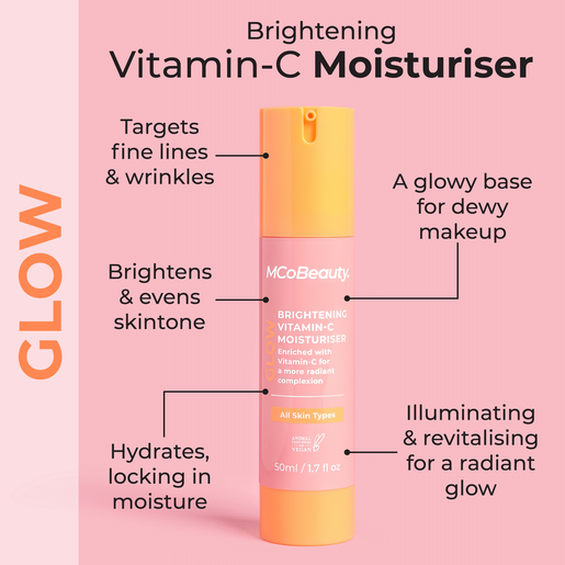 MCO BEAUTY GLOW BRIGHTENING VITAMIN C MOISTURISER 50ML - Image 2