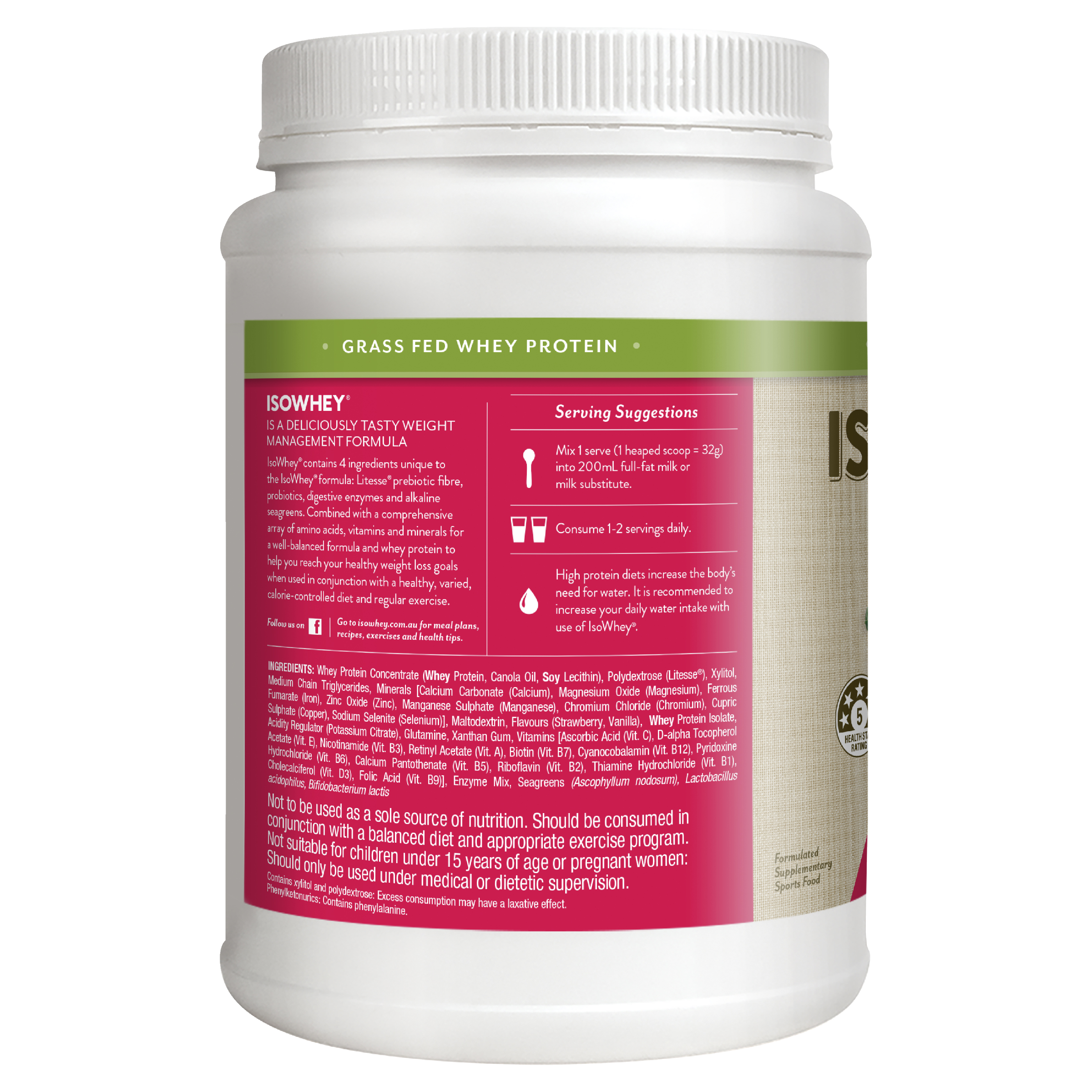 ISOWHEY STRAWBERRY SMOOTHIE POWDER 672G - Image 2