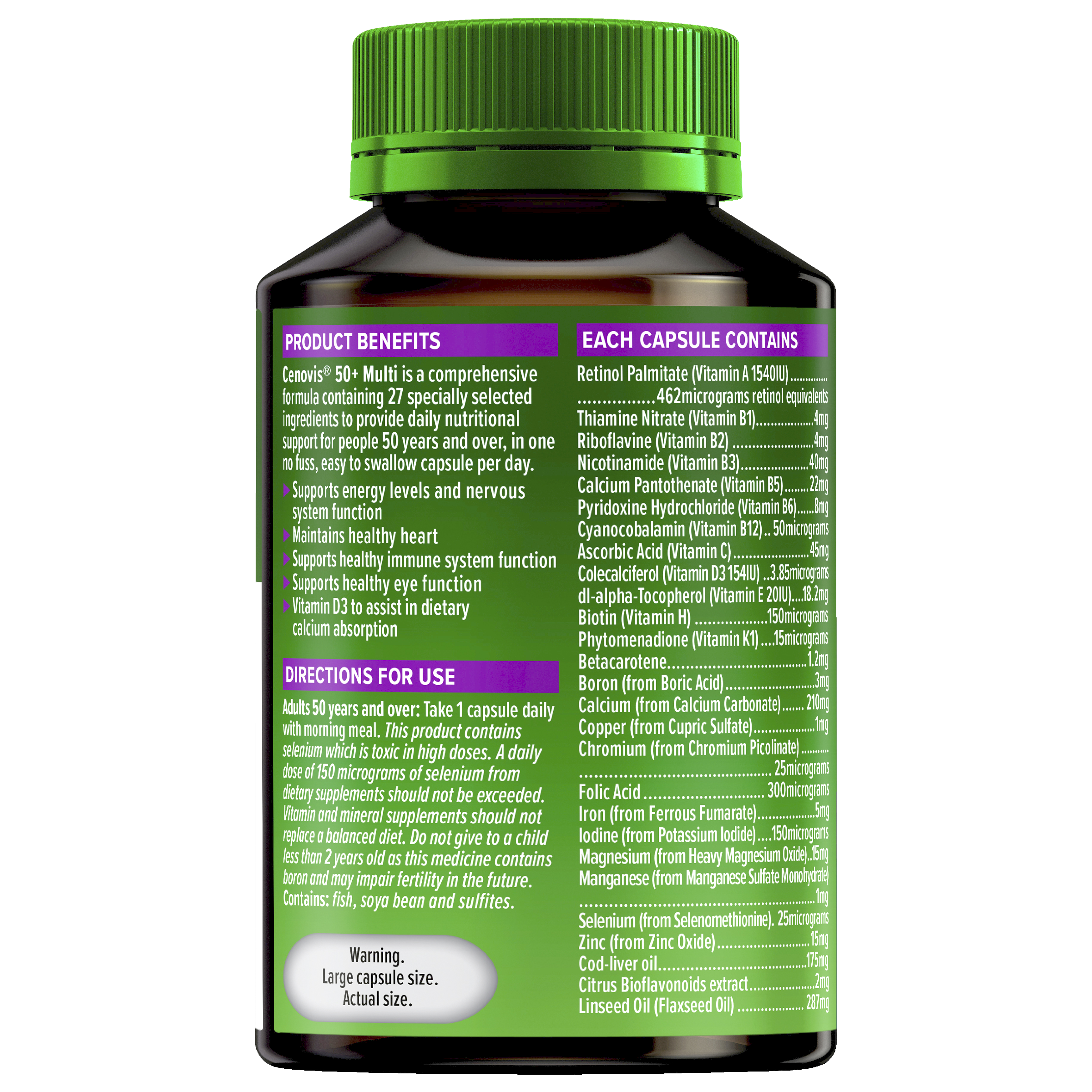 CENOVIS ONCE DAILY 50+ MULTI 50 CAPSULES - Image 2