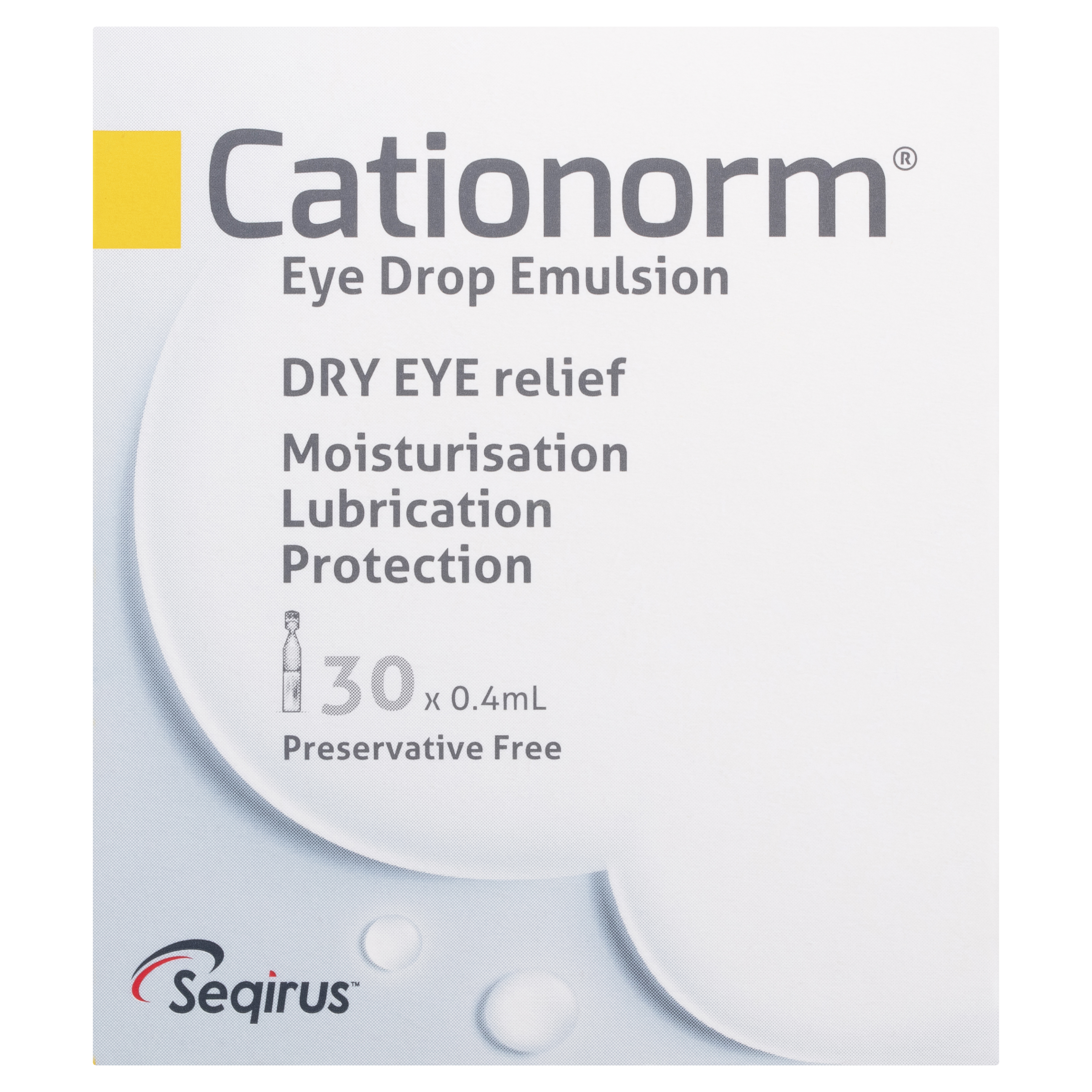 CATIONORM PRESERVATIVE FREE SINGLE UNIT DOSE EYE DROPS 0.4ML 30 PACK - Image 2