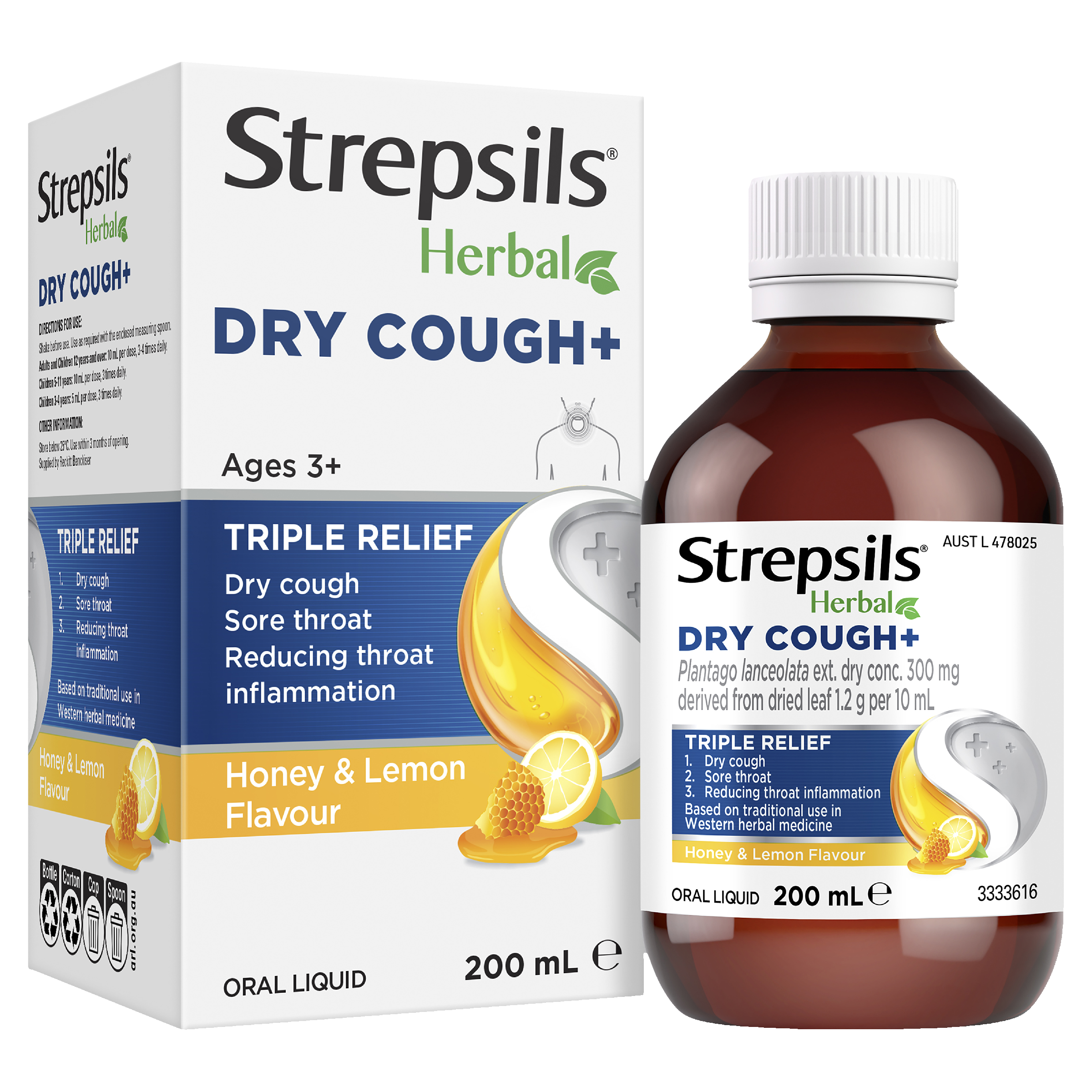 STREPSILS HERBAL + DRY COUGH 200ML LIQUID - Image 3