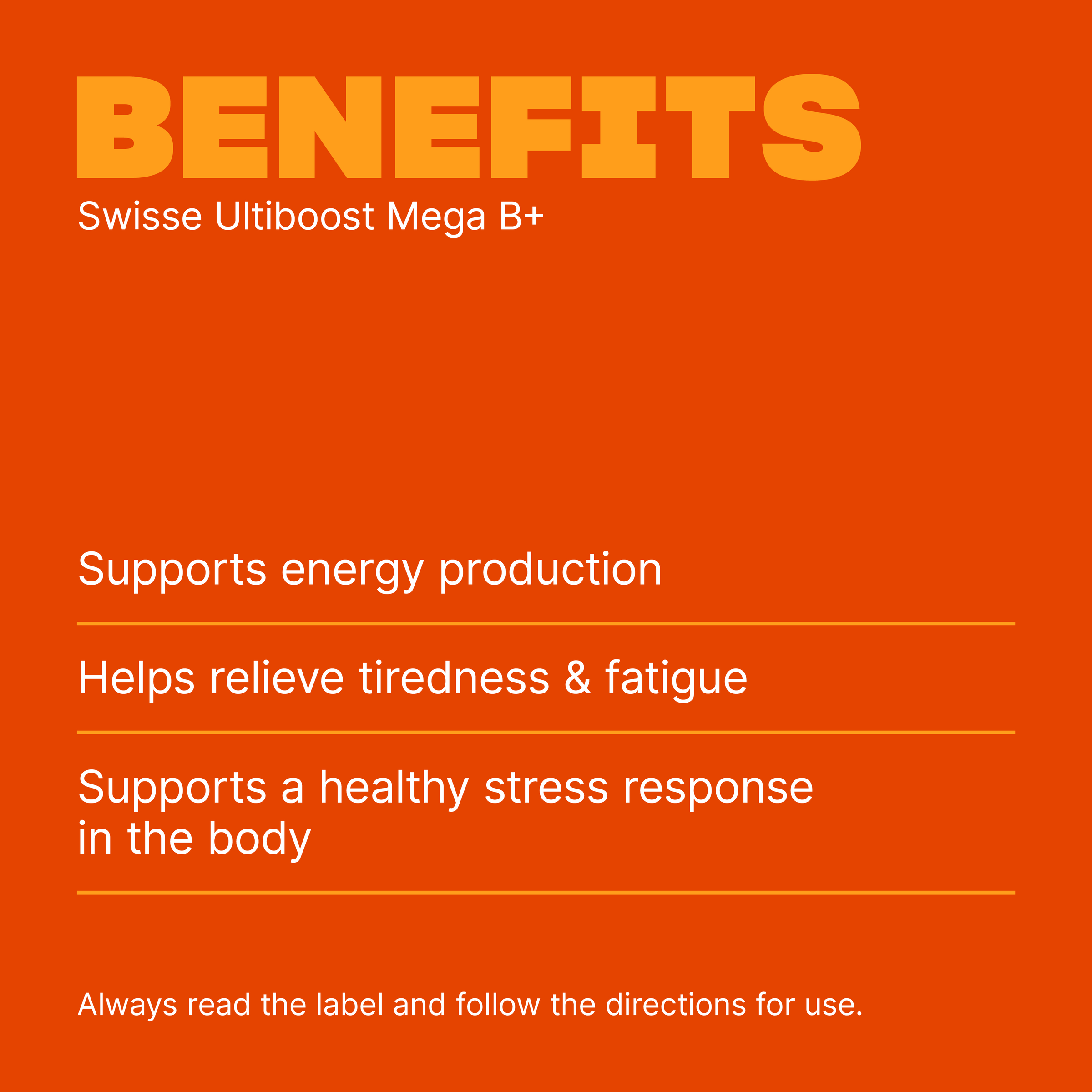 SWISSE ULTIBOOST MEGA B+ 60 TABLETS - Image 3