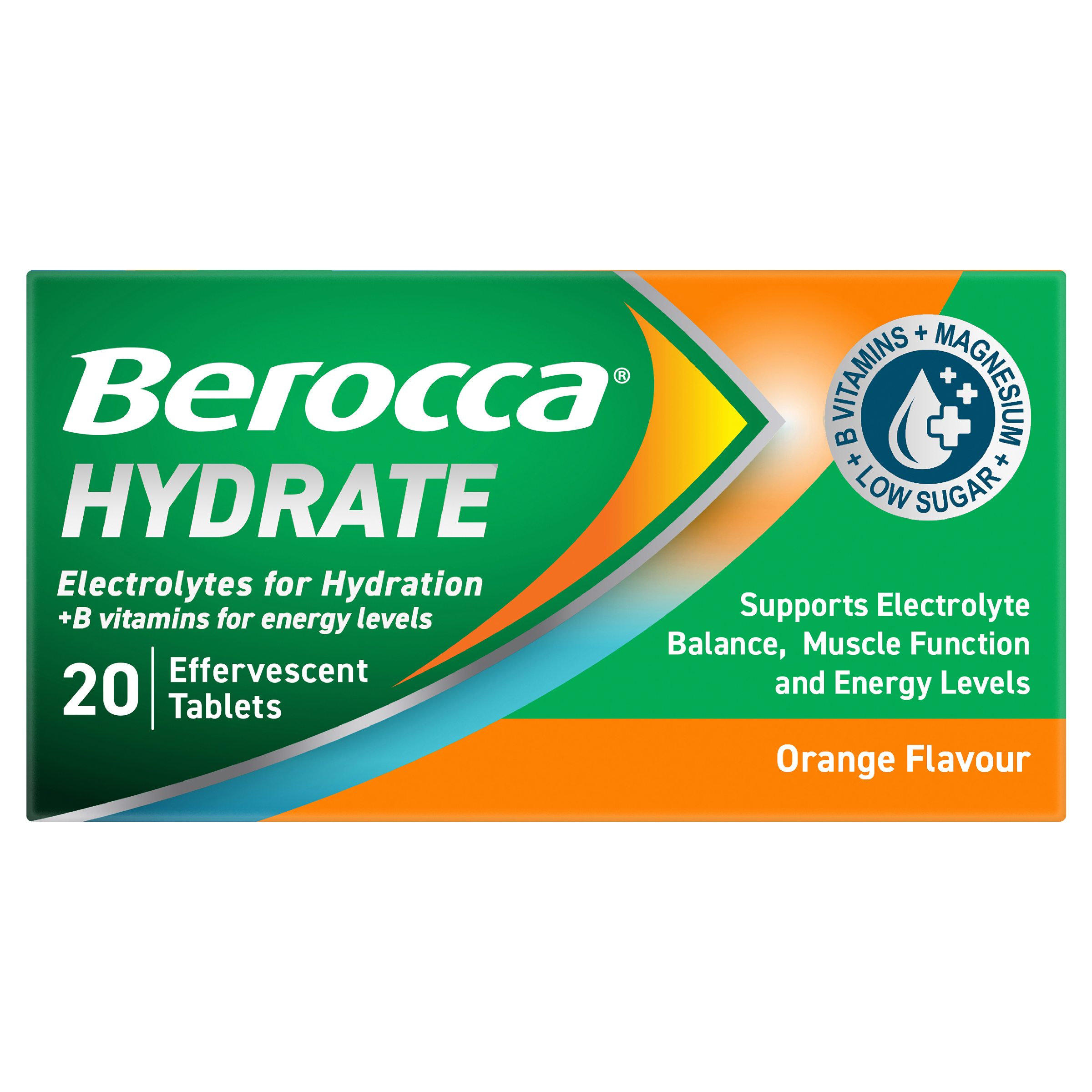 BEROCCA HYDRATE EFFERVESCENT ORANGE 20 TABLETS - Image 6