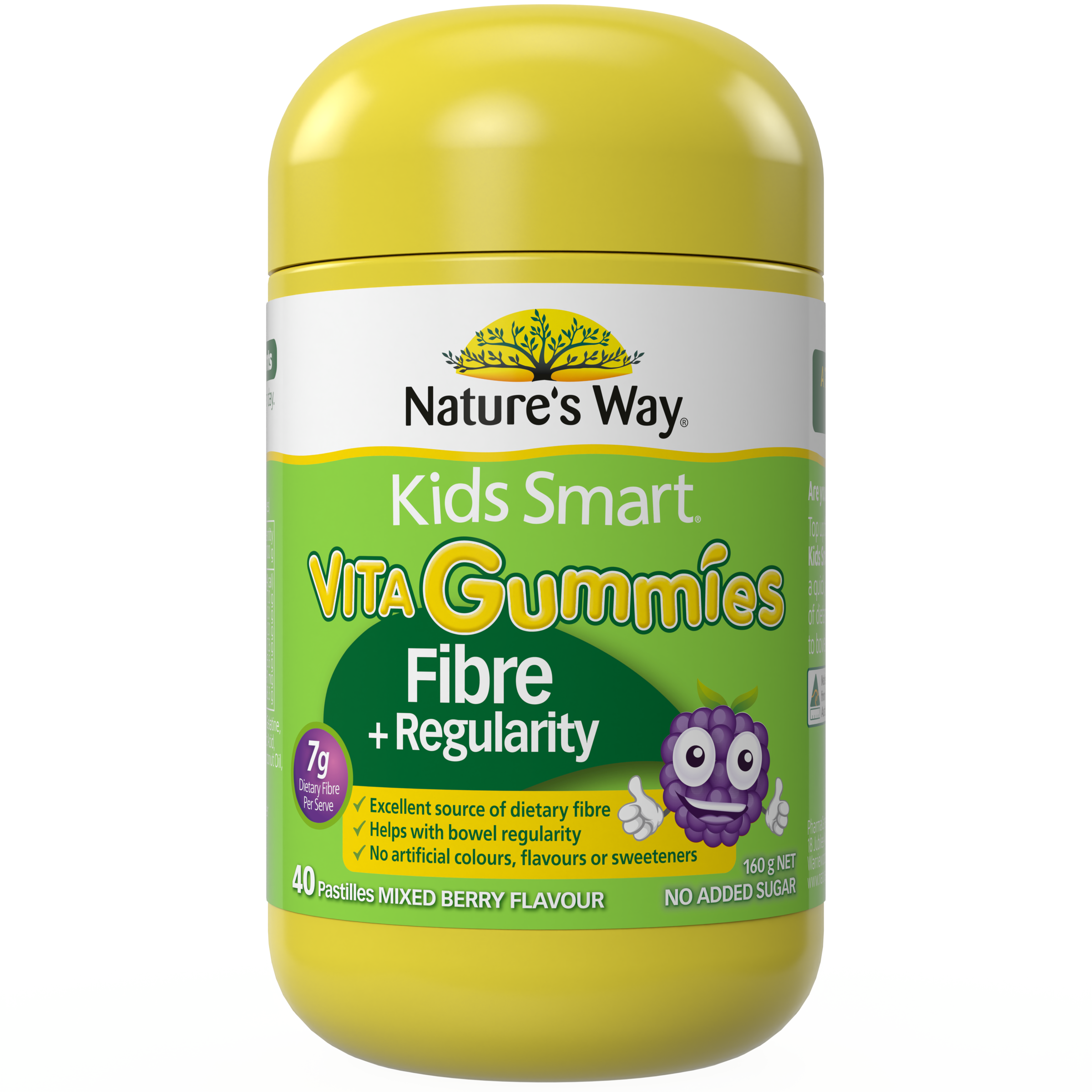 NATURES WAY KID SMART VITA GUMMIES FIBRE + REGULARITY 40 PASTILLES