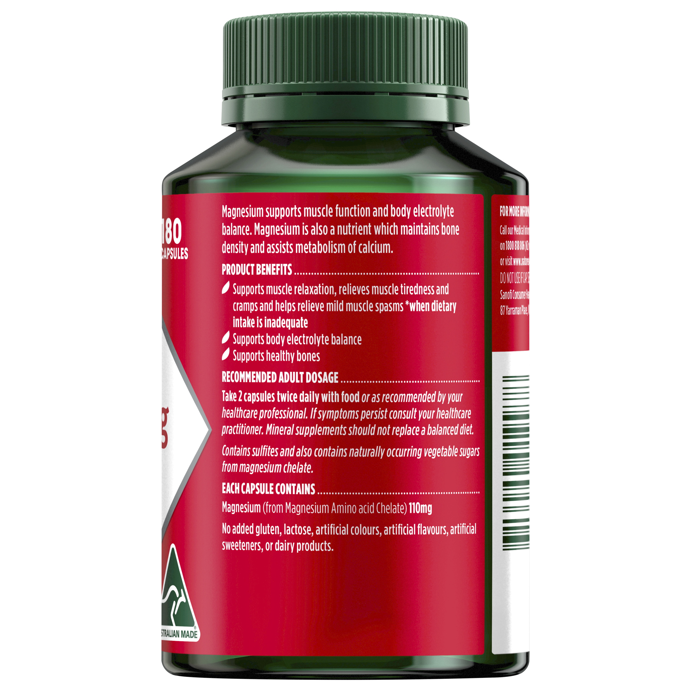 NATURES OWN MAGNESIUM CHELATE 500MG 180 TABLETS - Image 2