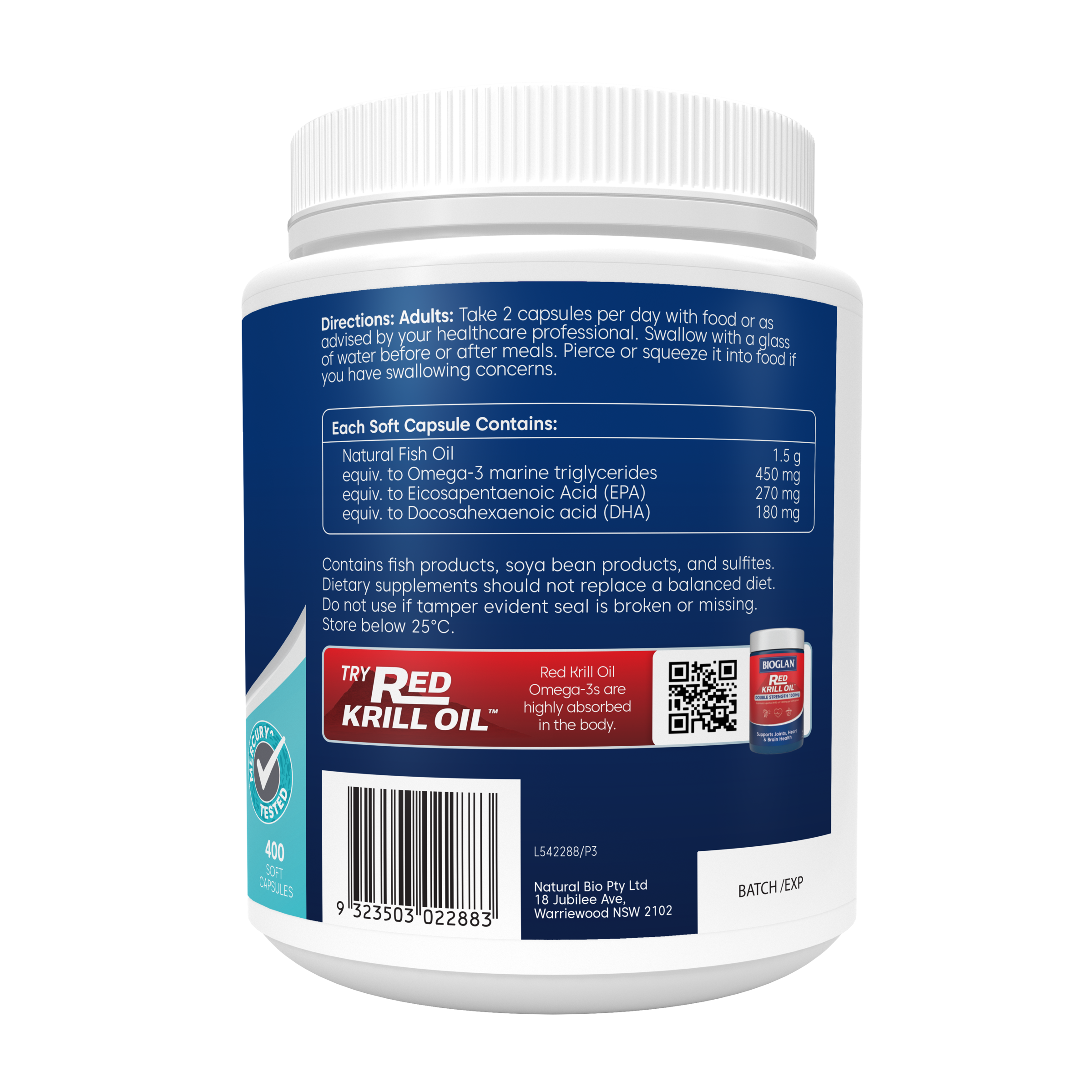 BIOGLAN ODOURLESS FISH OIL 1500MG 400 CAPSULES - Image 3