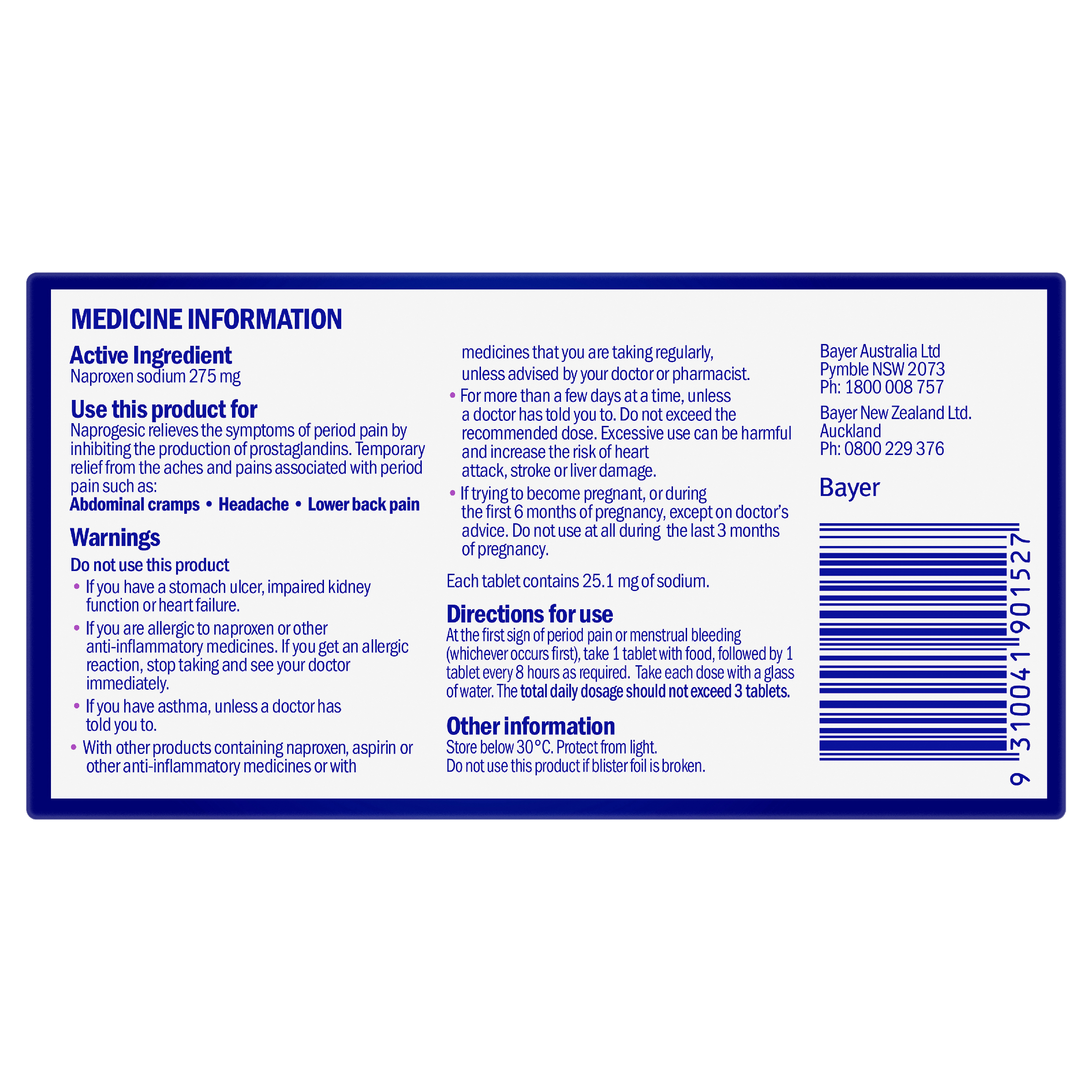 NAPROGESIC NAPROXEN 275MG 24 TABLET - Image 4