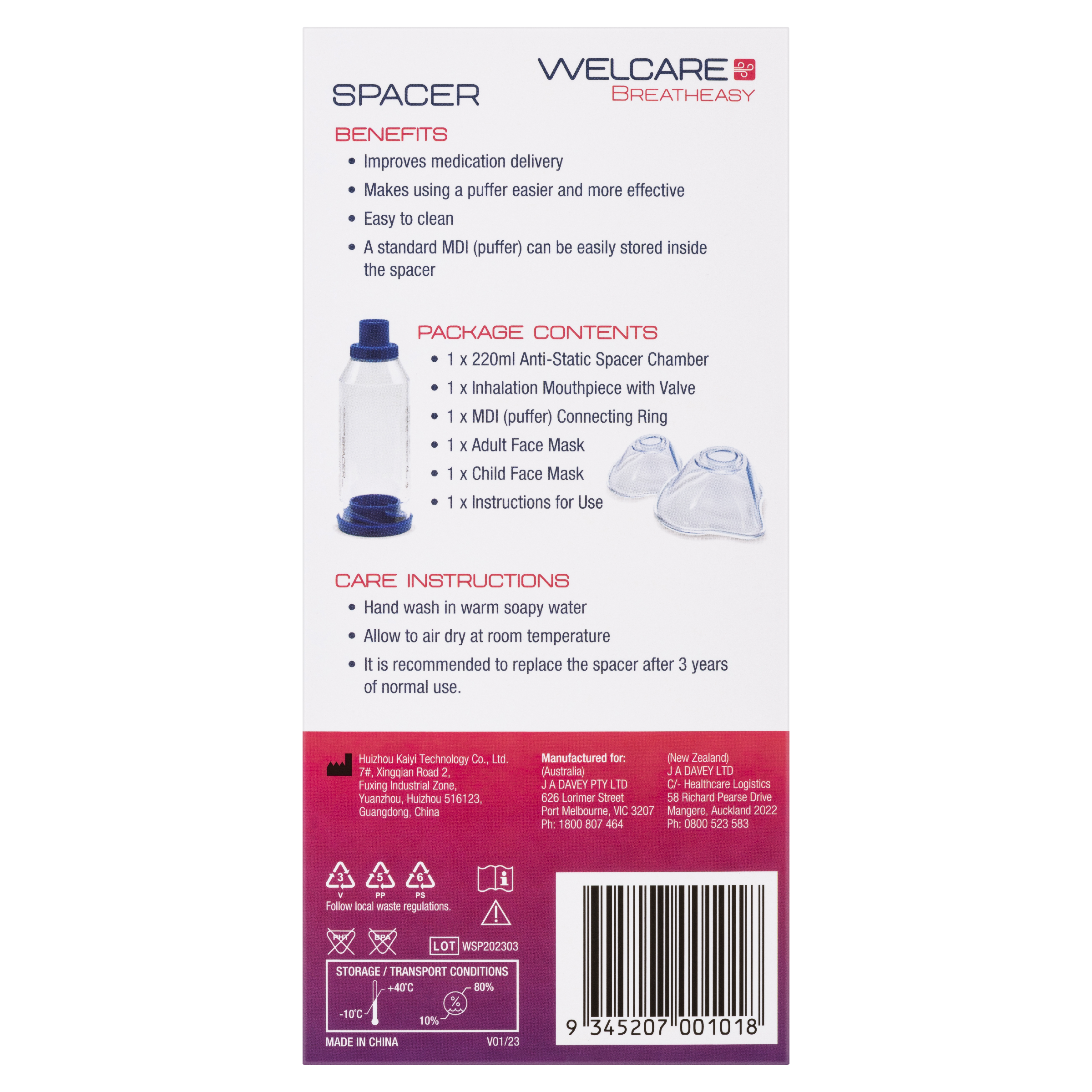 WELCARE SPACER WITH MASK ADULT & CHILD TORNADO - Image 6