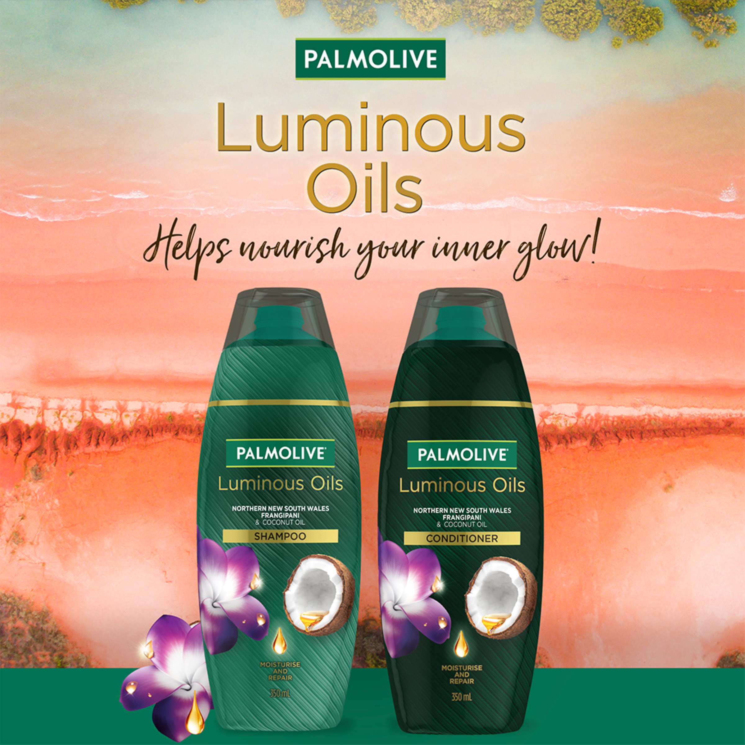 PALMOLIVE LUMINOUS COCONUT OIL & FRANGIPANI CONDITIONER 350ML - Image 4