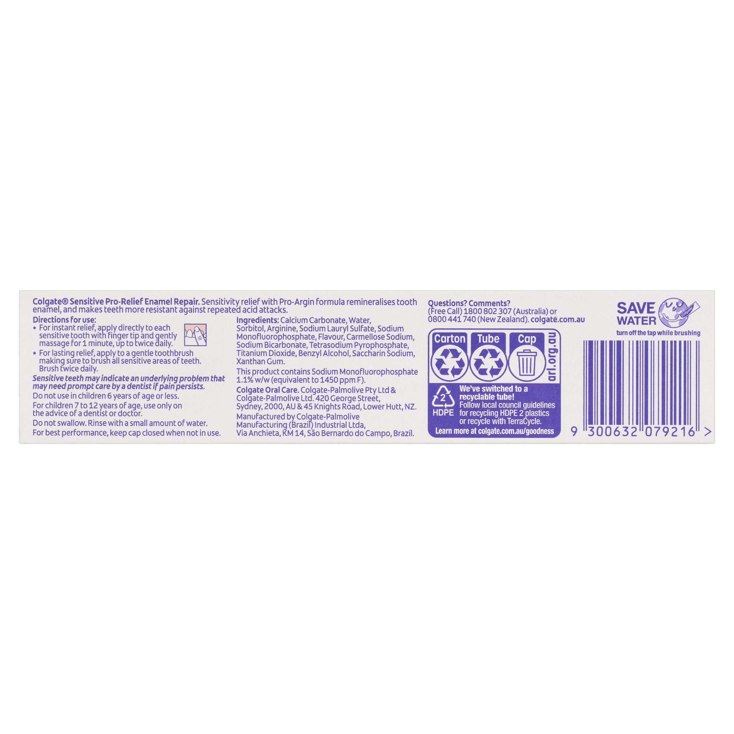 COLGATE TOOTHPASTE SENSITIVE PRO-RELIEF ENAMEL REPAIR 110G - Image 3