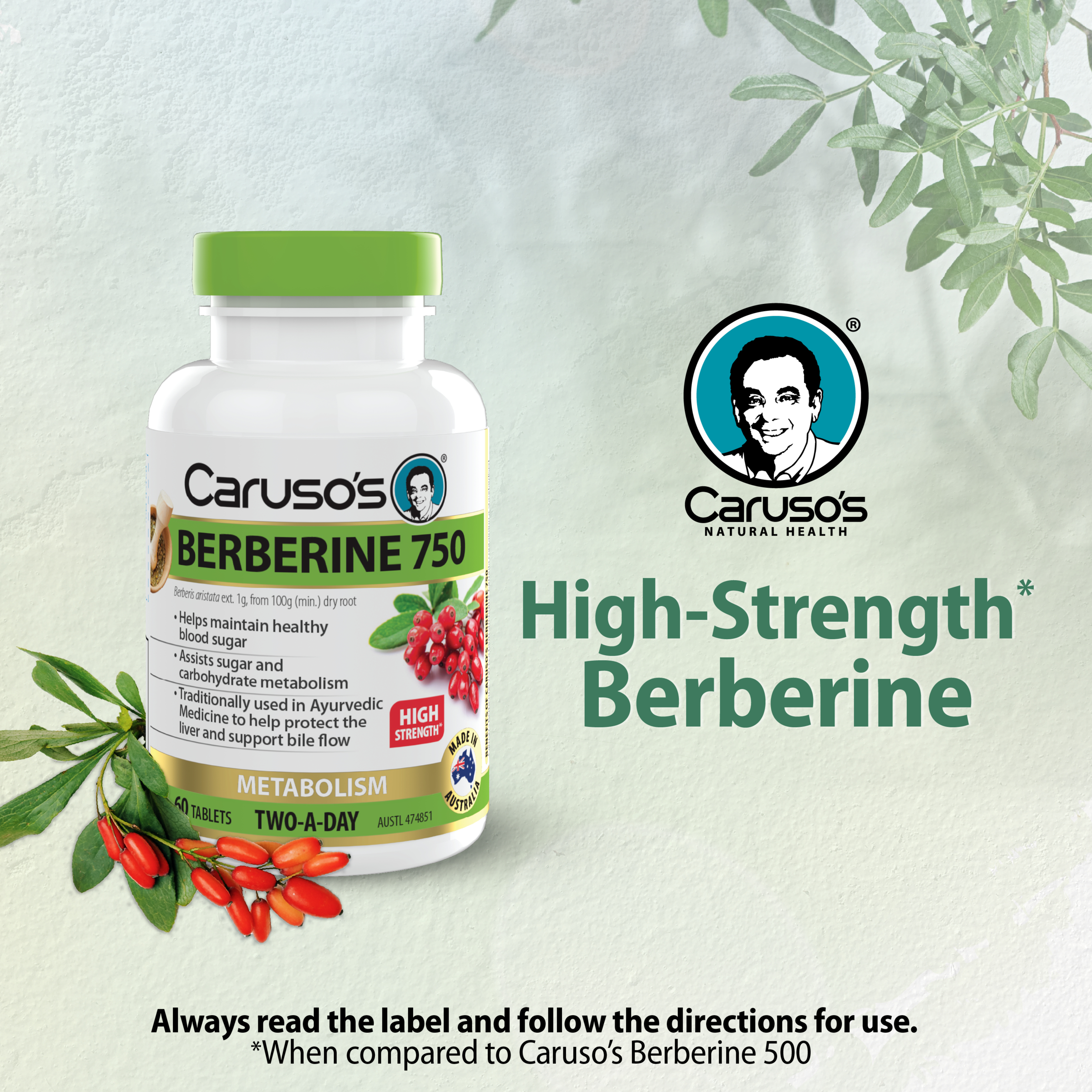 CARUSOS BERBERINE 750 60 TABLETS - Image 2