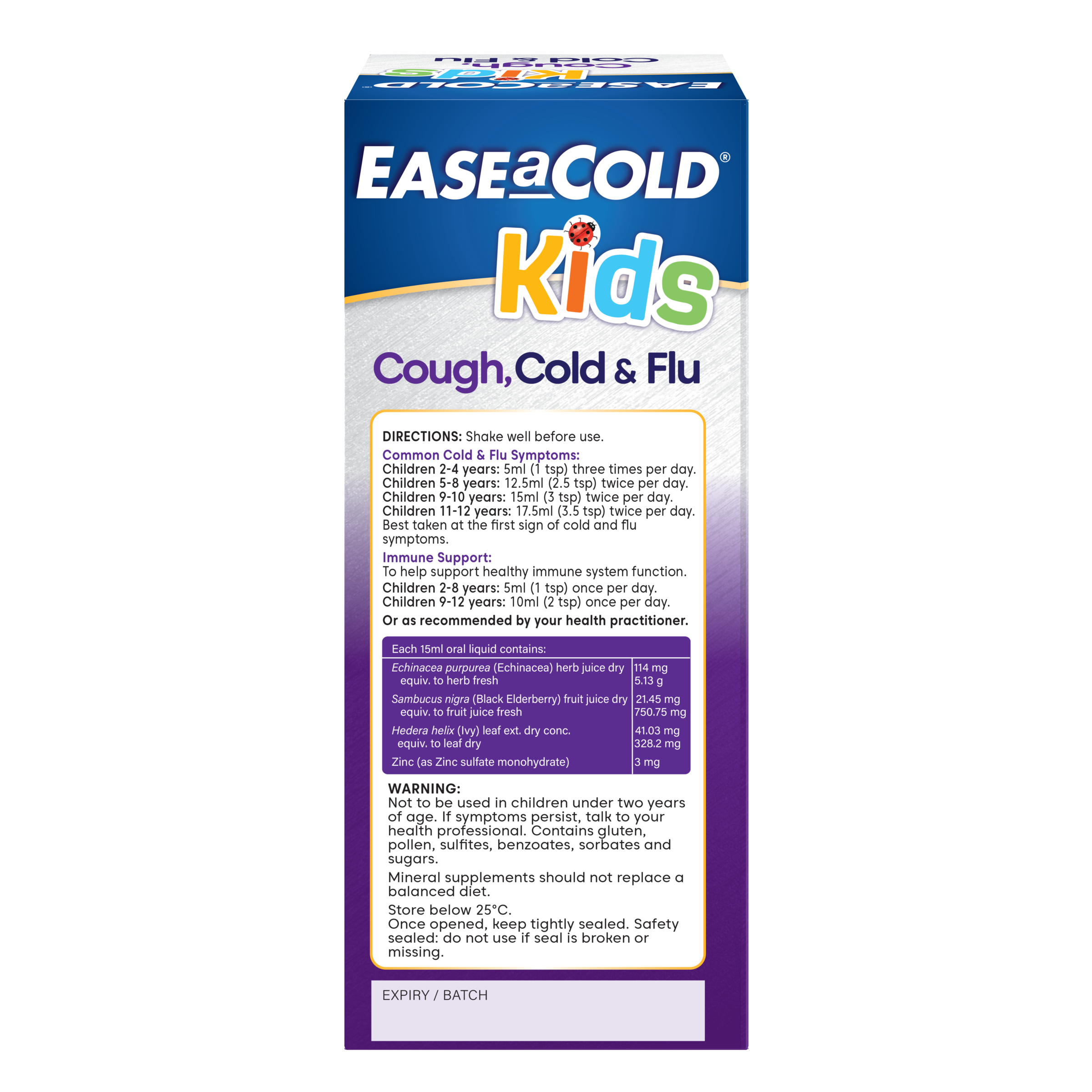 EASE A COLD KIDS COUGH COLD FLU 180ML - Image 2
