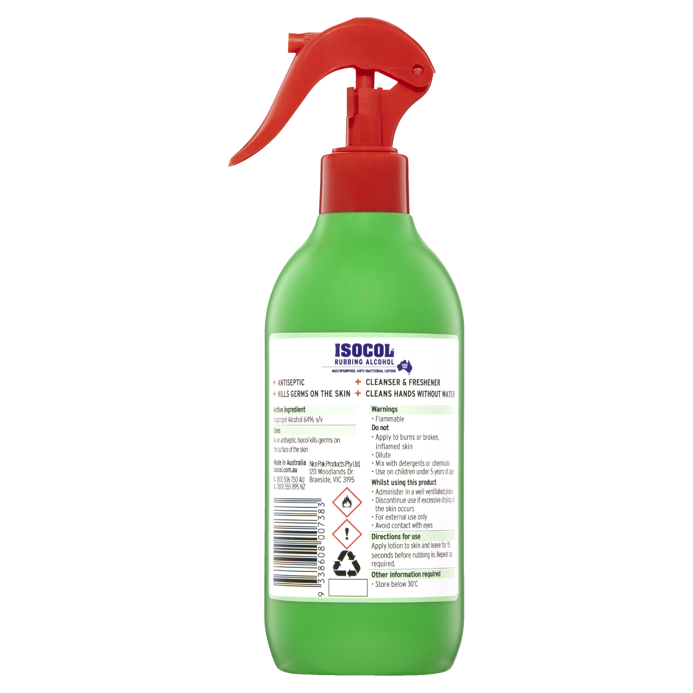 ISOCOL RUBBING ALCOHOL 450ML SPRAY - Image 2