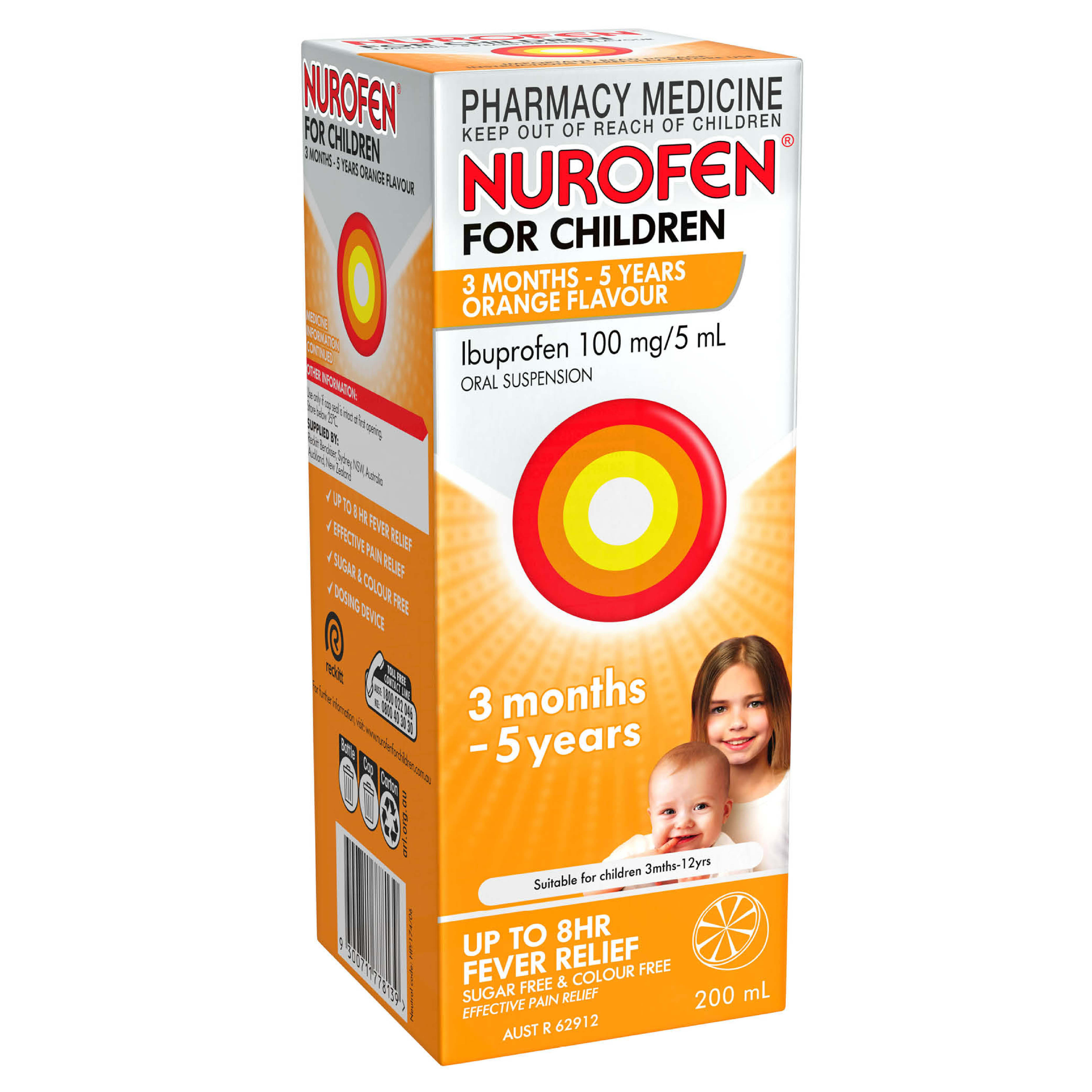 NUROFEN FOR CHILDREN 3 MONTH - 5 YEARS ORANGE 200ML - Image 11