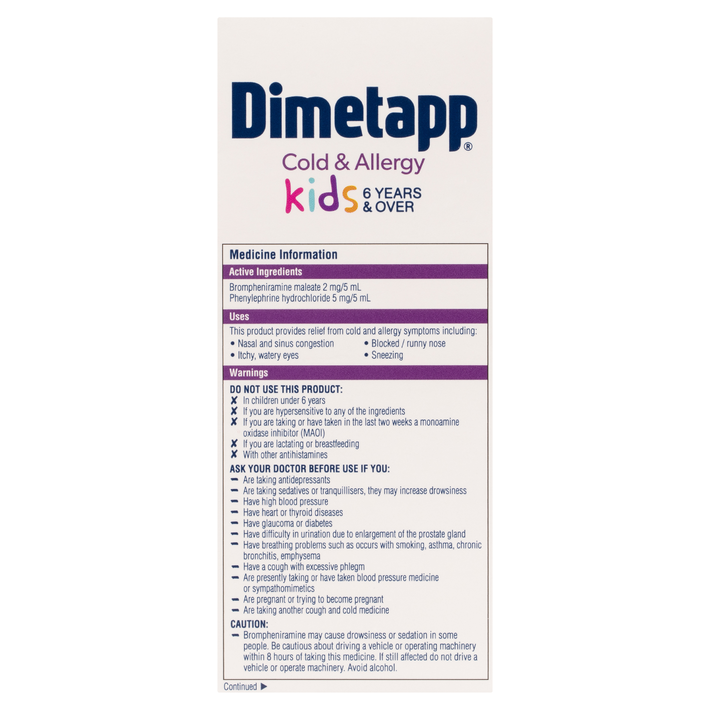 DIMETAPP KIDS COLD & ALLERGY 6+ YEARS 200ML - Image 6